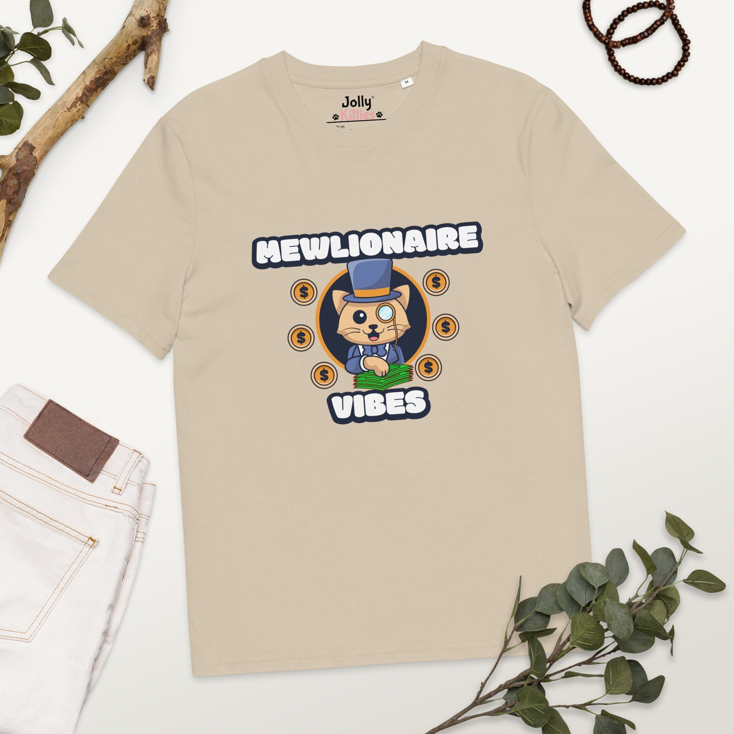 Funny Cat T-Shirt – Mewlionaire Vibes - JollyKitties