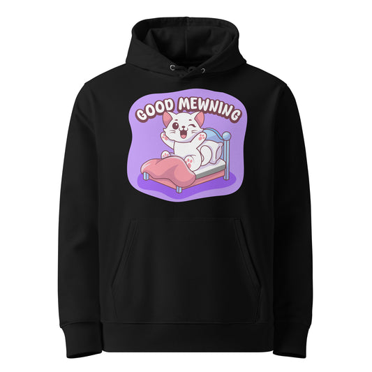 Cute Cat Hoodie – Good Mewning (Purple Edition) - JollyKitties