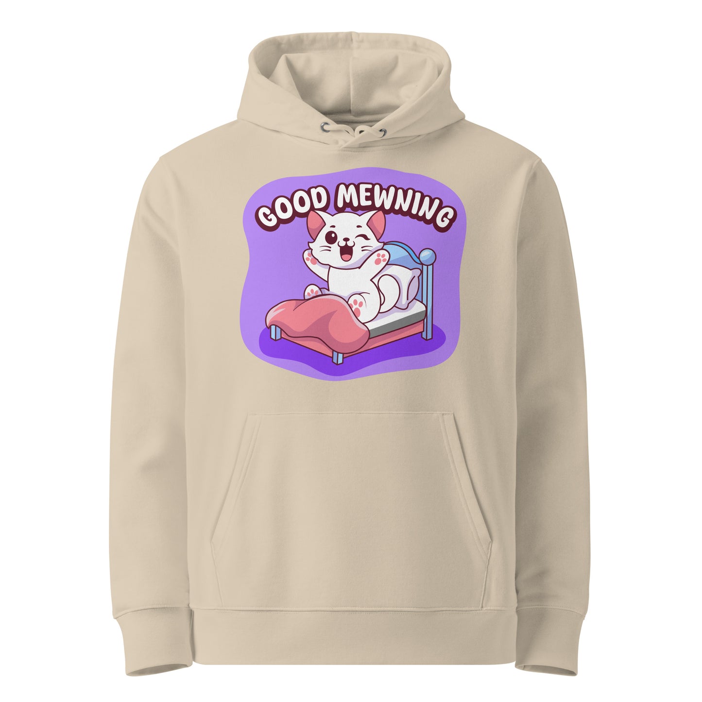 Cute Cat Hoodie – Good Mewning (Purple Edition) - JollyKitties