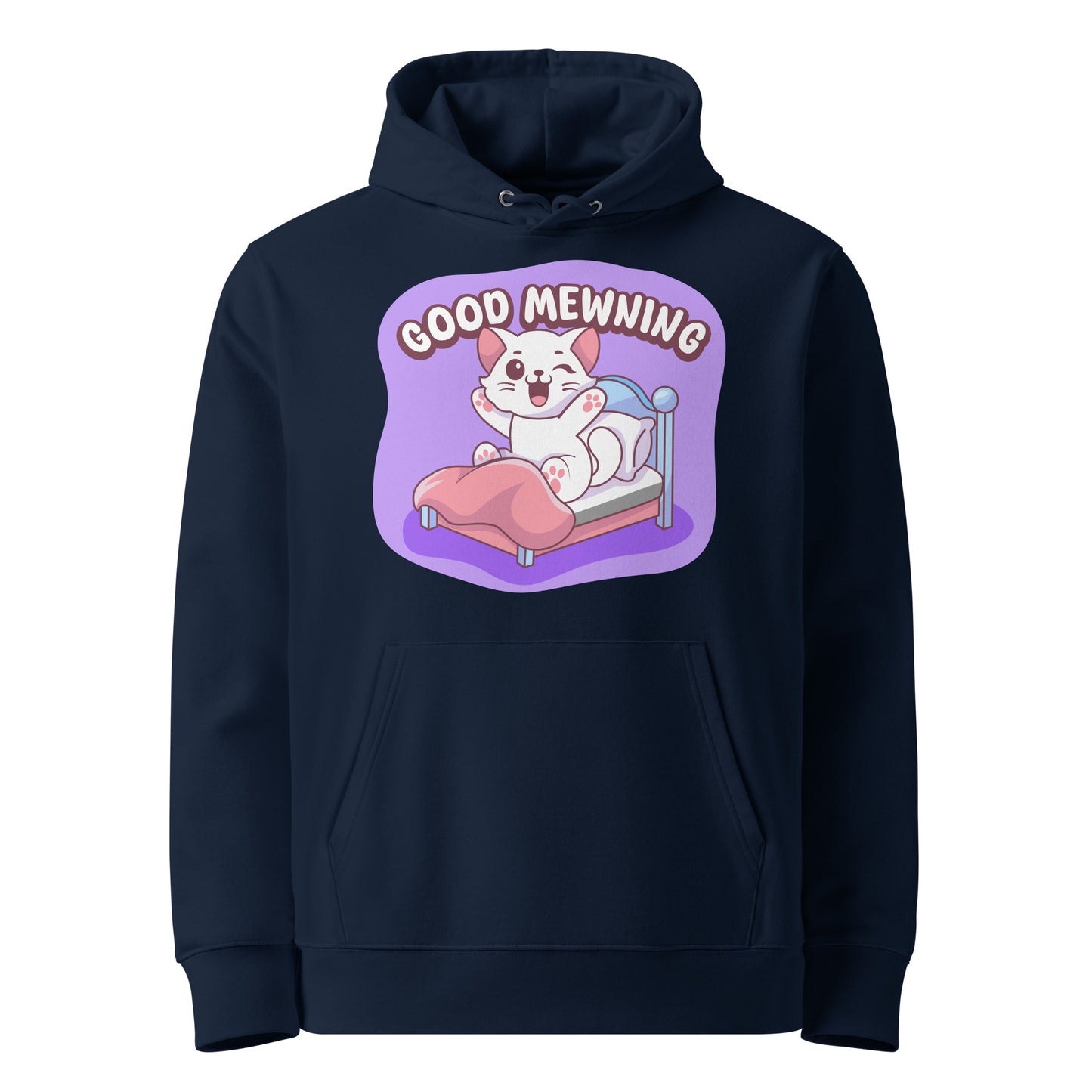 Cute Cat Hoodie – Good Mewning (Purple Edition) - JollyKitties