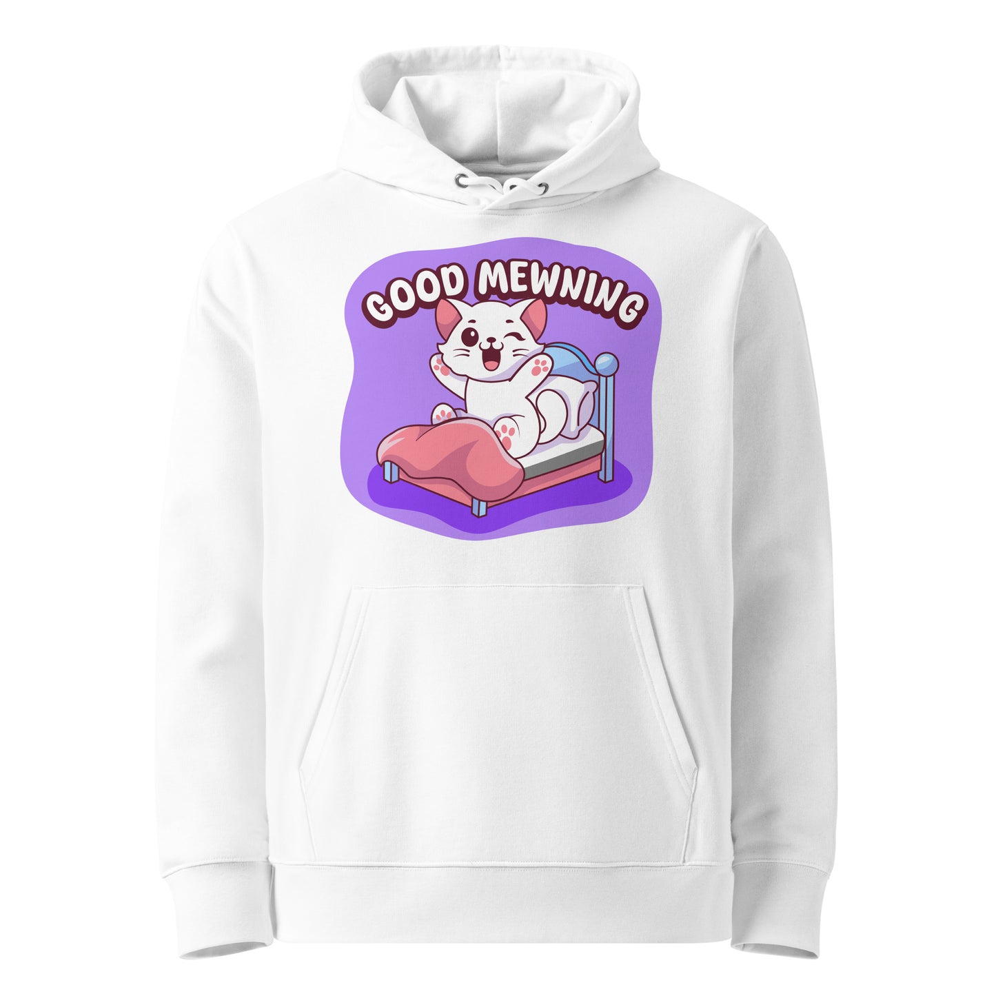Cute Cat Hoodie – Good Mewning (Purple Edition) - JollyKitties