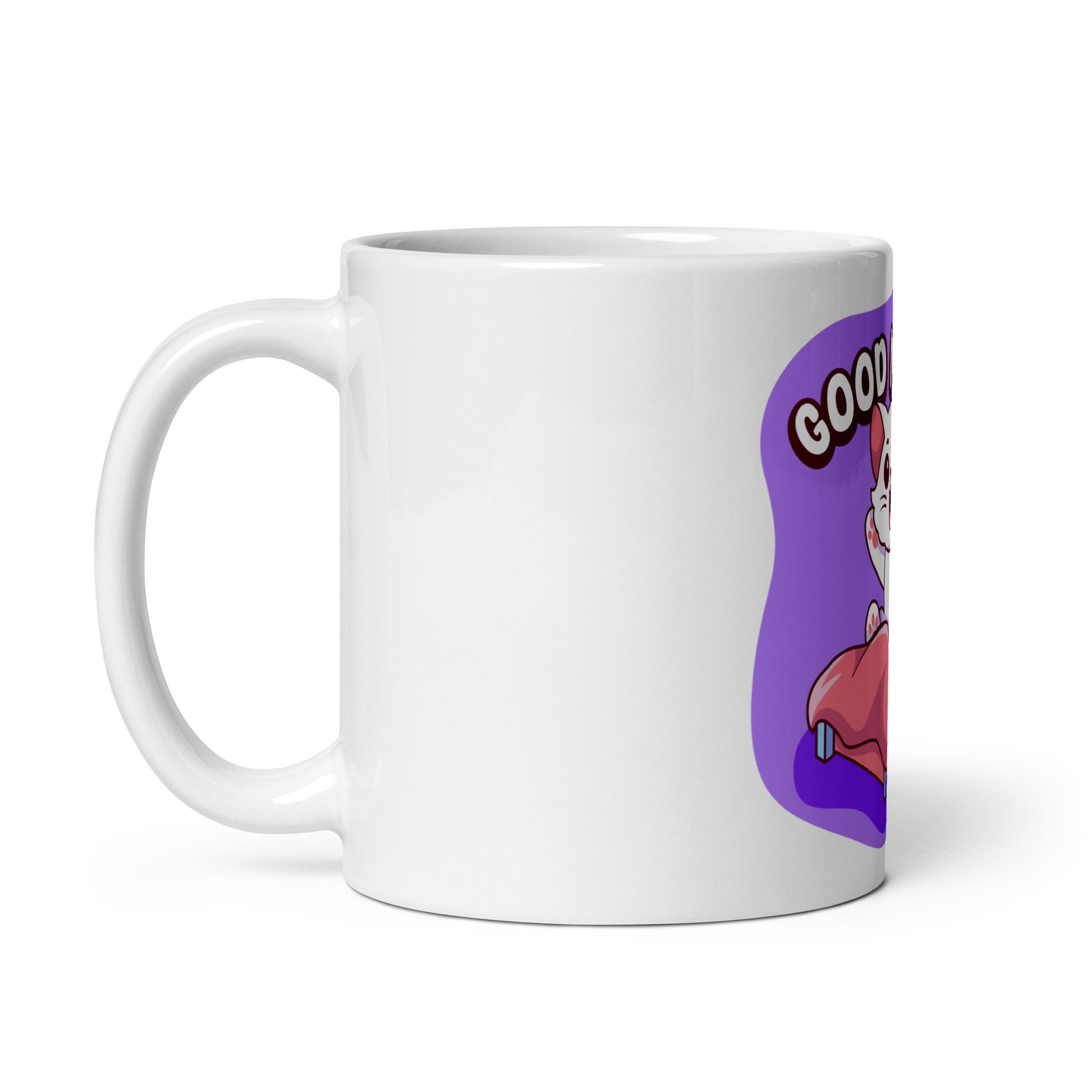 Cute Cat Mug – Good Mewning (Purple Edition) - JollyKitties