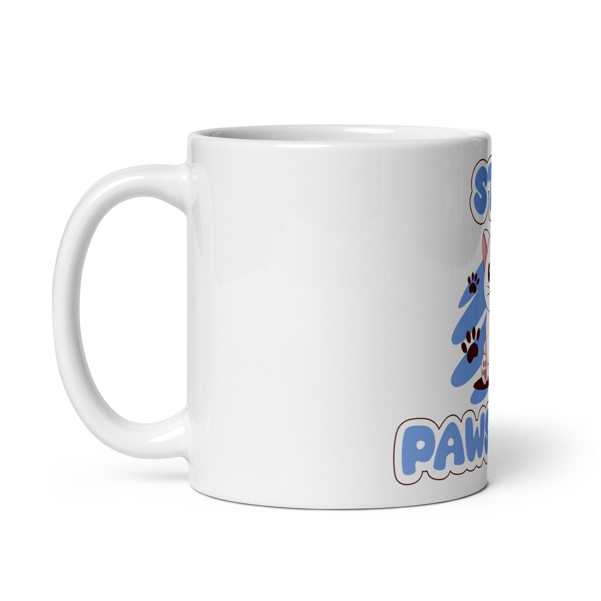 Cute Cat Mug – Stay Pawsitive (Blue Zen) - JollyKitties