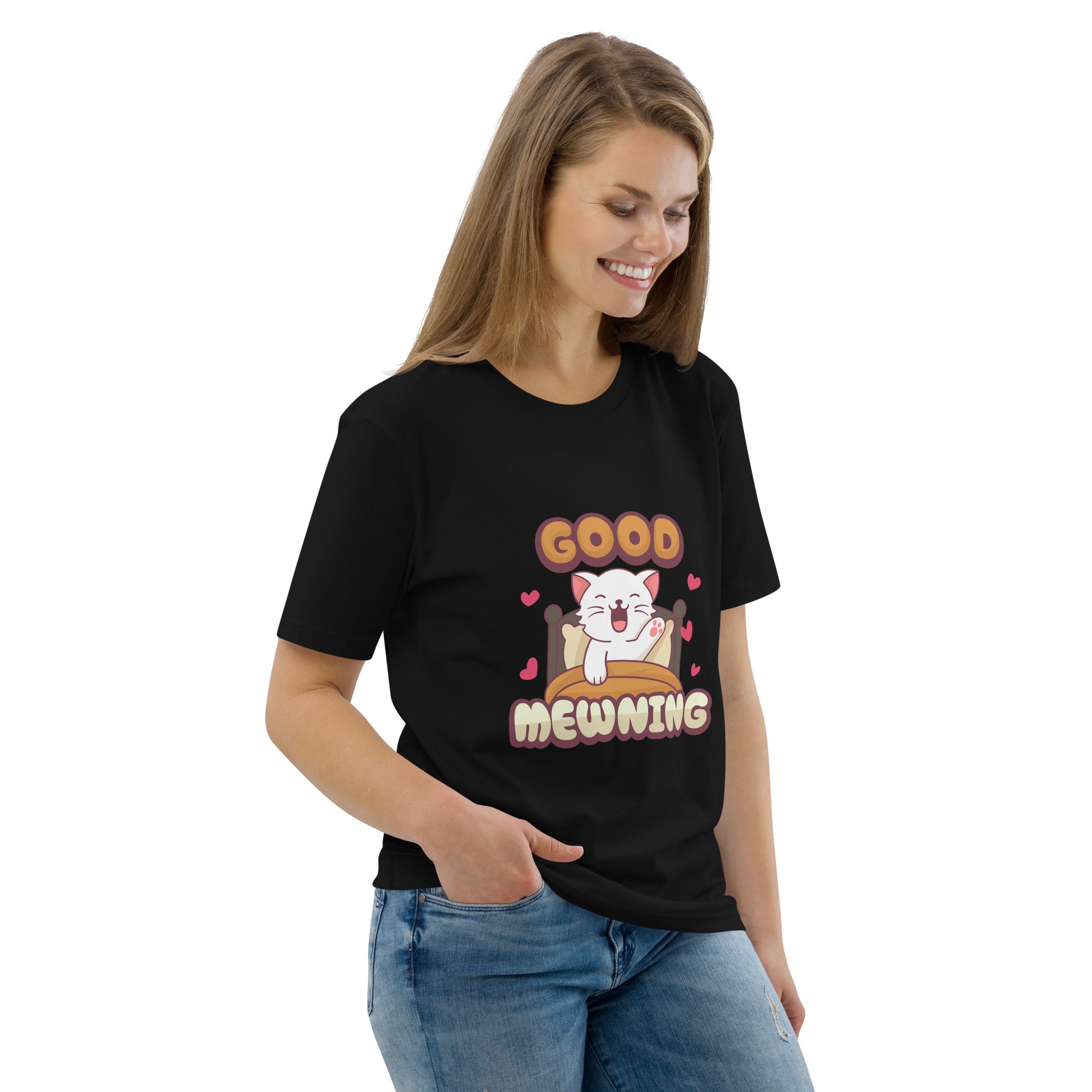 Cute Cat T-Shirt – Good Mewning - JollyKitties