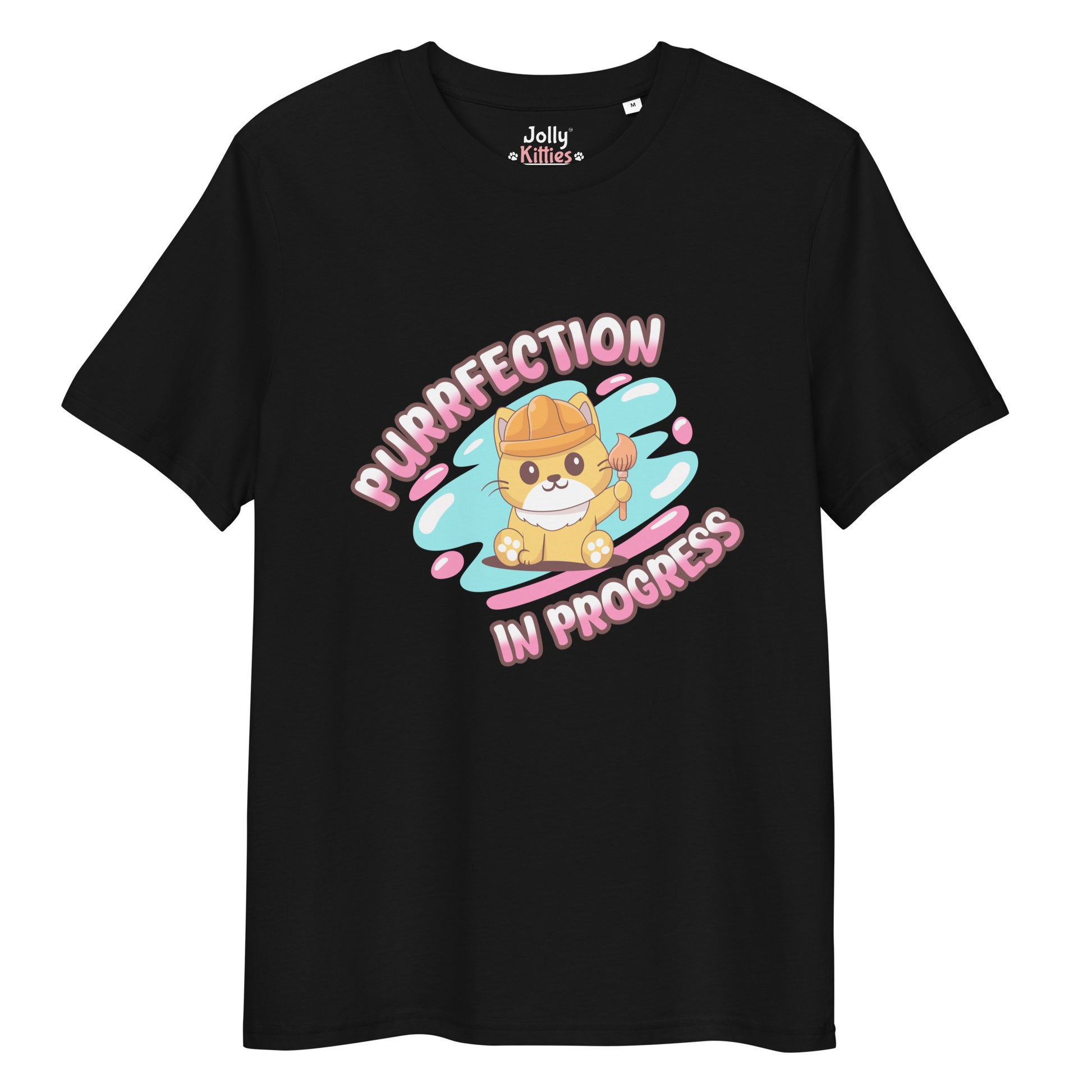Cute Cat T-Shirt – Purrfection in Progress - JollyKitties
