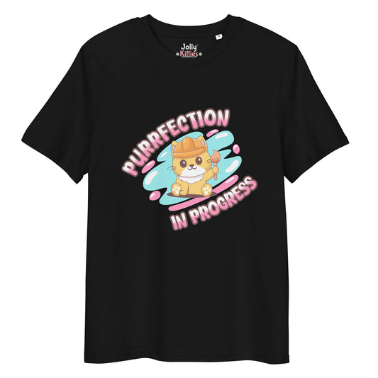 Cute Cat T-Shirt – Purrfection in Progress - JollyKitties