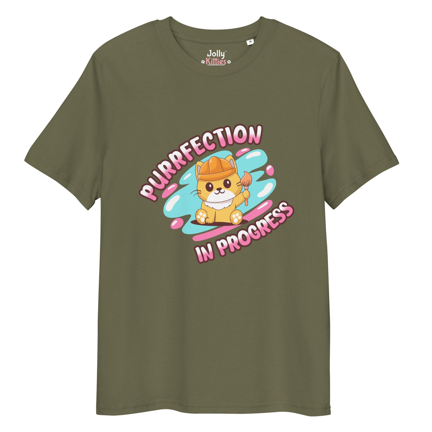 Cute Cat T-Shirt – Purrfection in Progress - JollyKitties