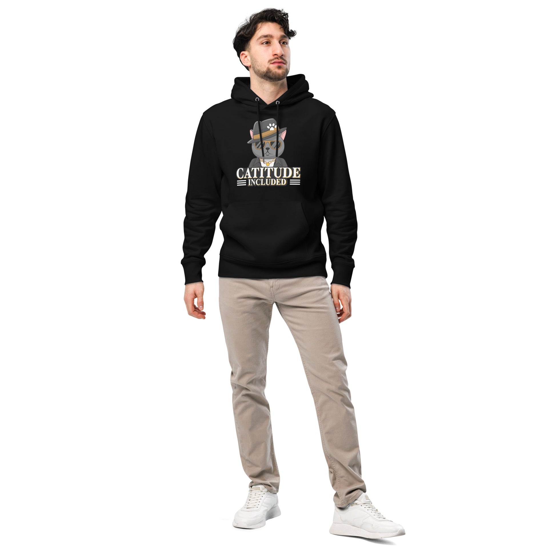 Funny Cat Hoodie – Catitude Included (Cool Cat Edition) - JollyKitties
