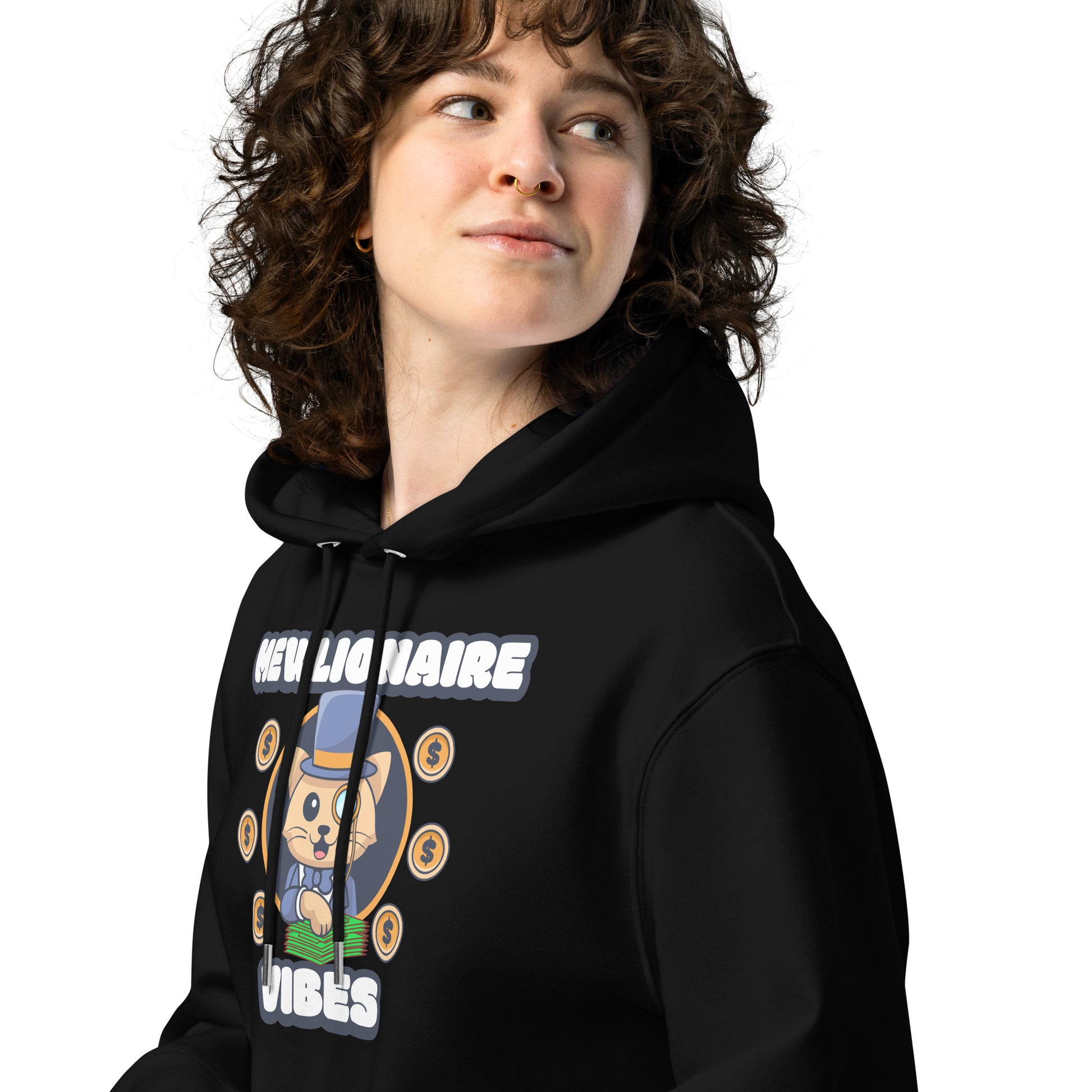 Funny Cat Hoodie – Mewlionaire Vibes - JollyKitties