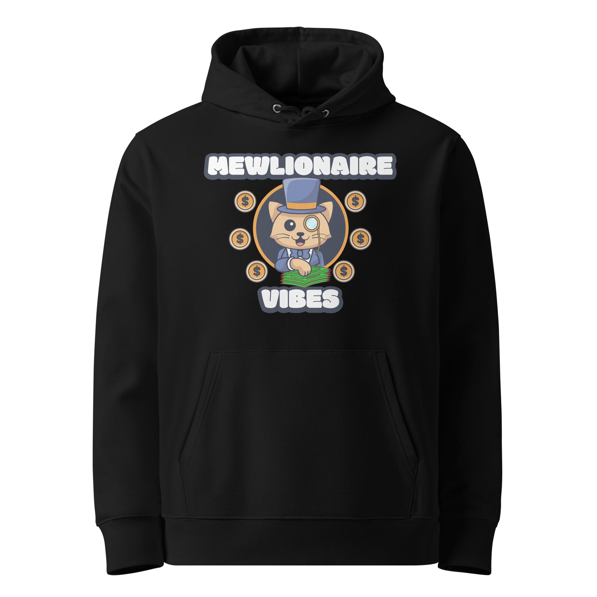 Funny Cat Hoodie – Mewlionaire Vibes - JollyKitties