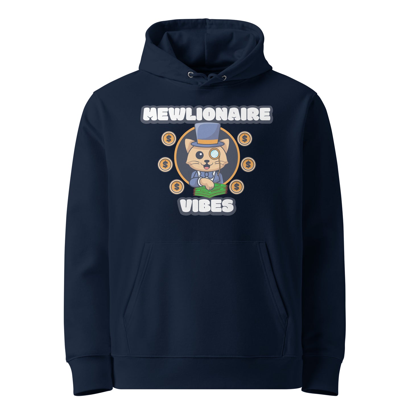 Funny Cat Hoodie – Mewlionaire Vibes - JollyKitties