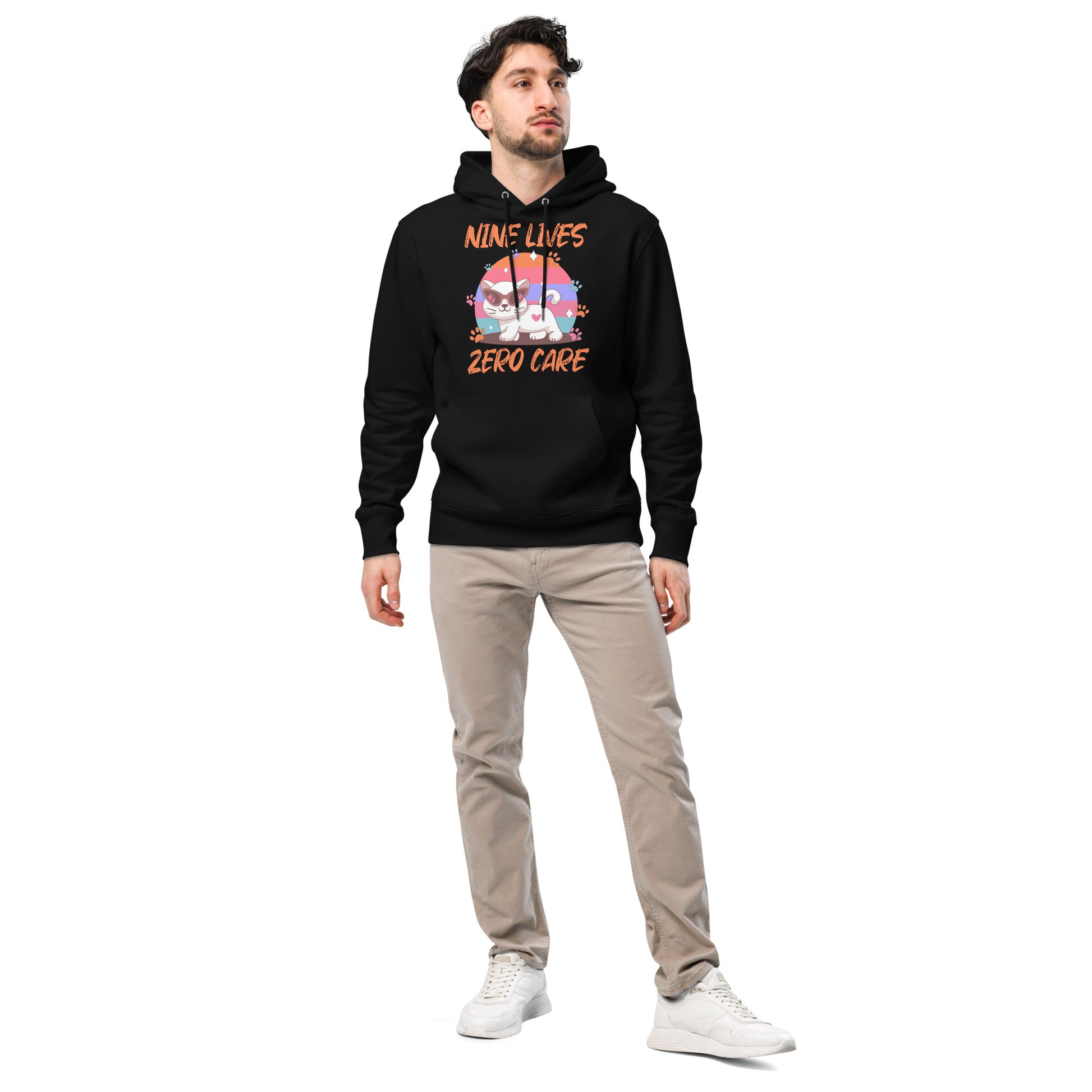 Funny Cat Hoodie – Nine Lives Zero Care - JollyKitties