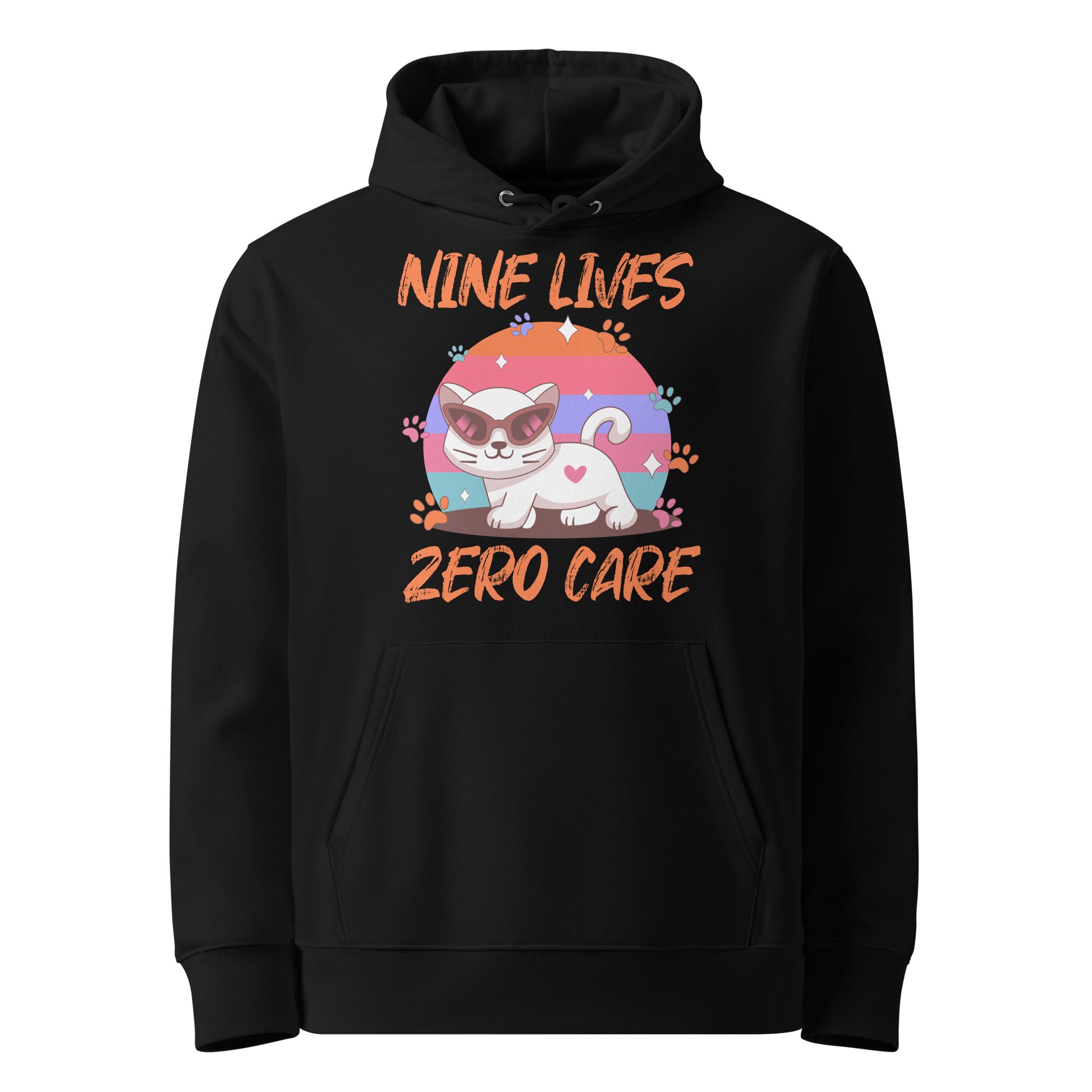 Funny Cat Hoodie – Nine Lives Zero Care - JollyKitties