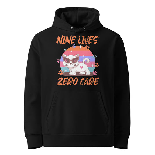 Funny Cat Hoodie – Nine Lives Zero Care - JollyKitties