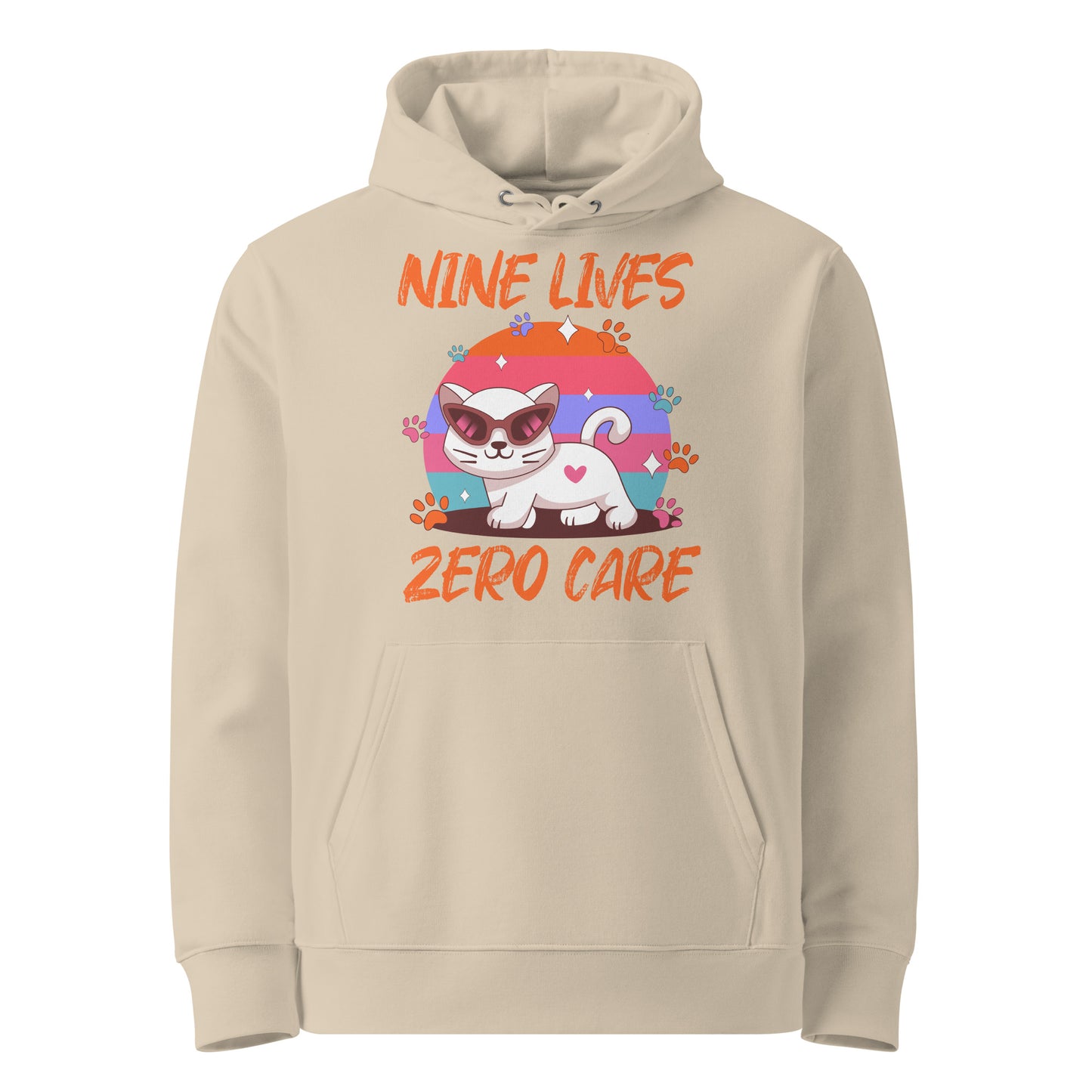 Funny Cat Hoodie – Nine Lives Zero Care - JollyKitties