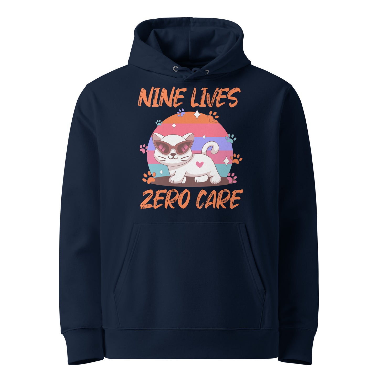 Funny Cat Hoodie – Nine Lives Zero Care - JollyKitties