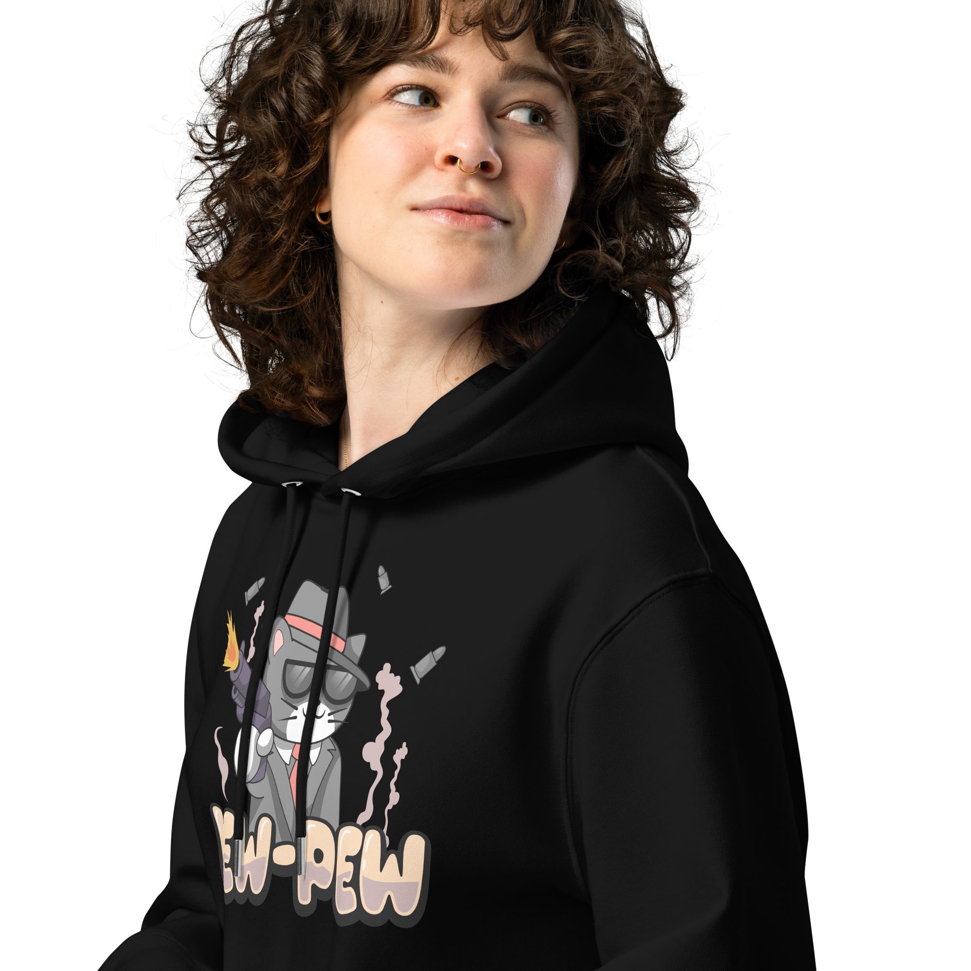 Funny Cat Hoodie – Pew Pew - JollyKitties