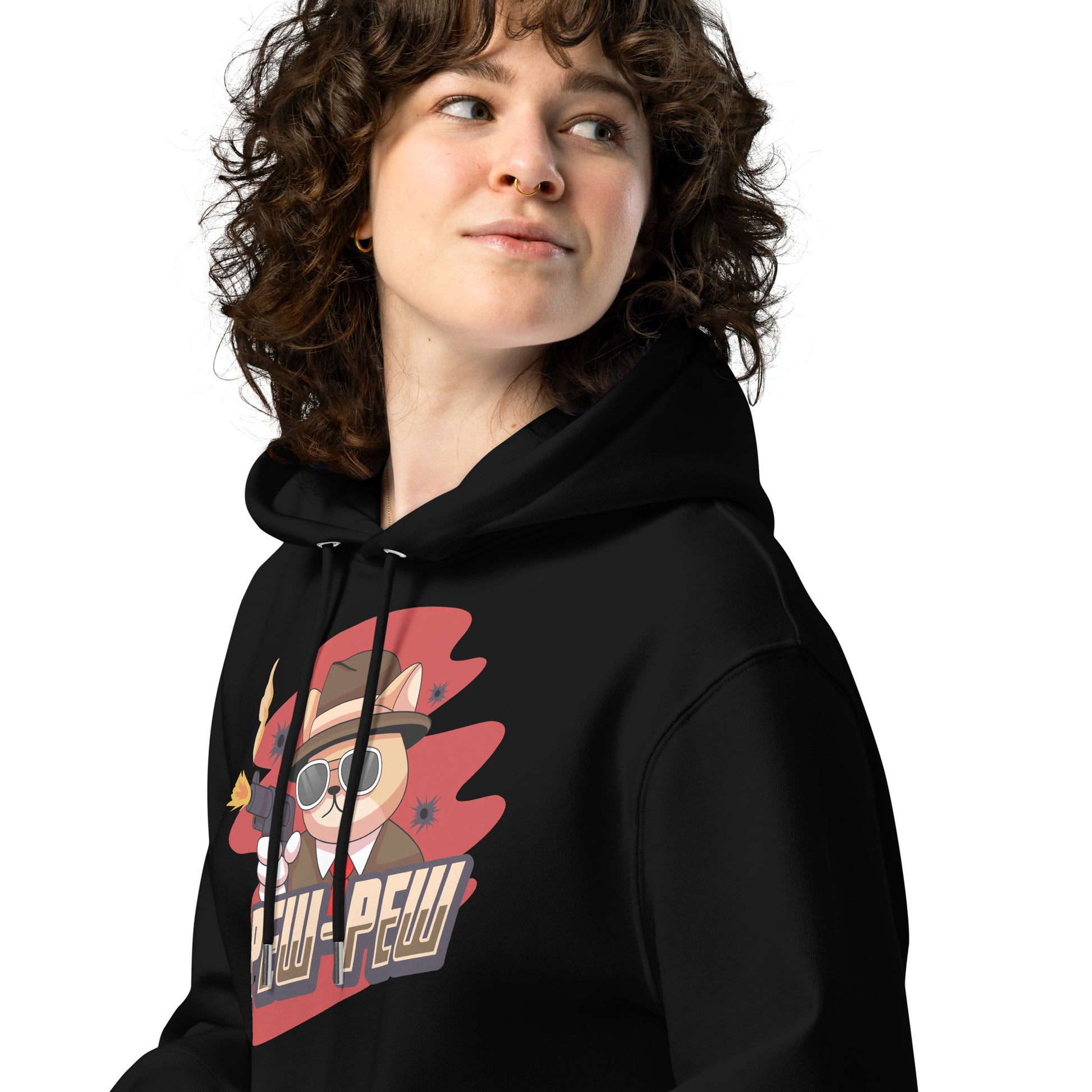 Funny Cat Hoodie – Pew Pew (Red Splash Edition) - JollyKitties