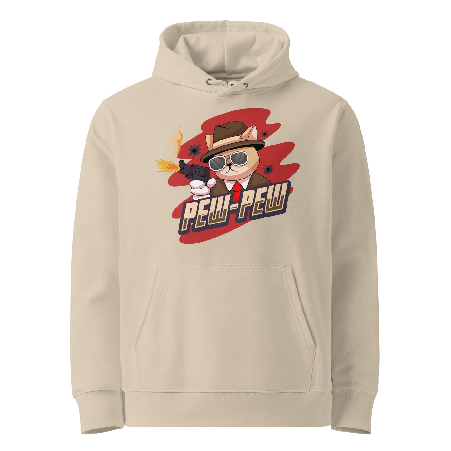 Funny Cat Hoodie – Pew Pew (Red Splash Edition) - JollyKitties