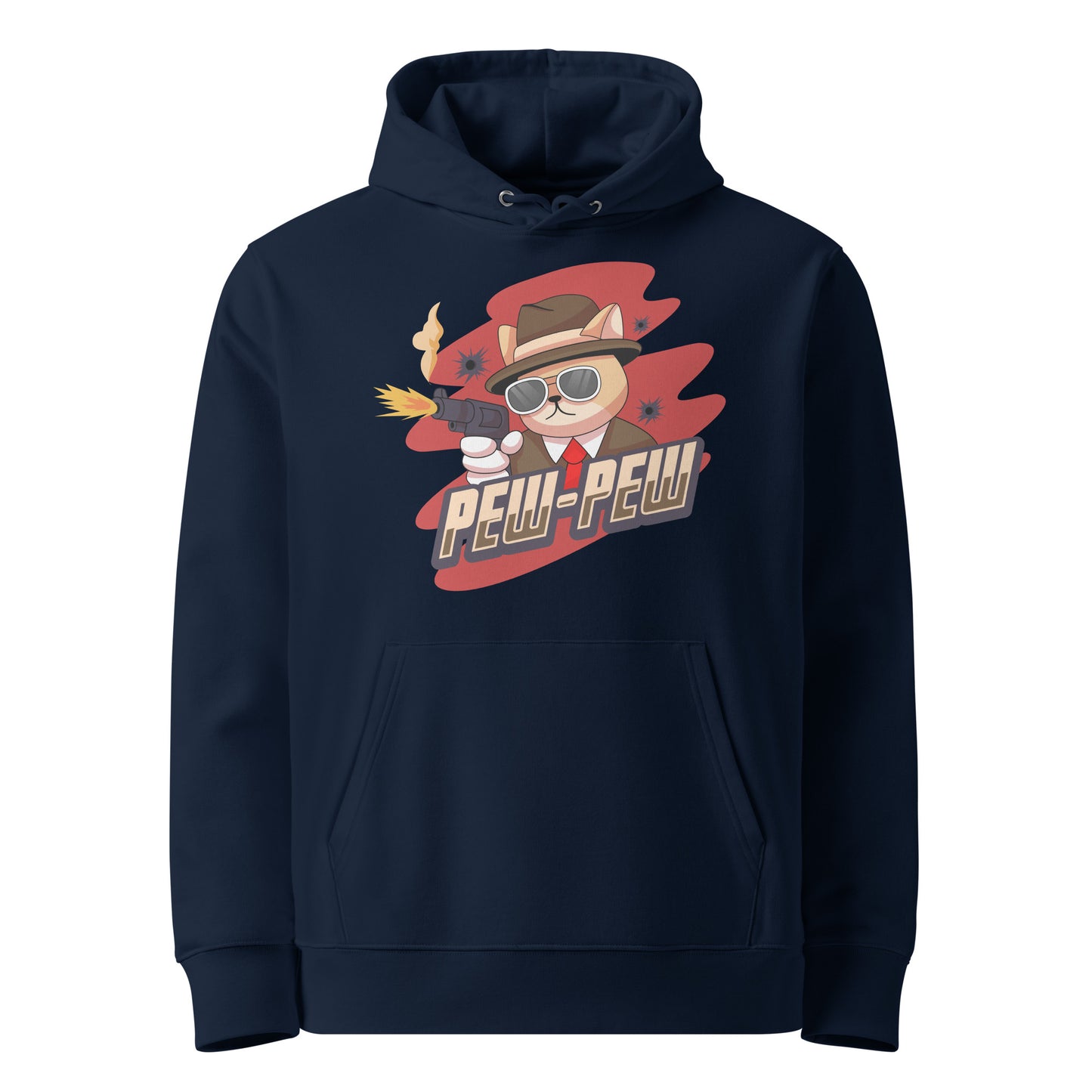 Funny Cat Hoodie – Pew Pew (Red Splash Edition) - JollyKitties