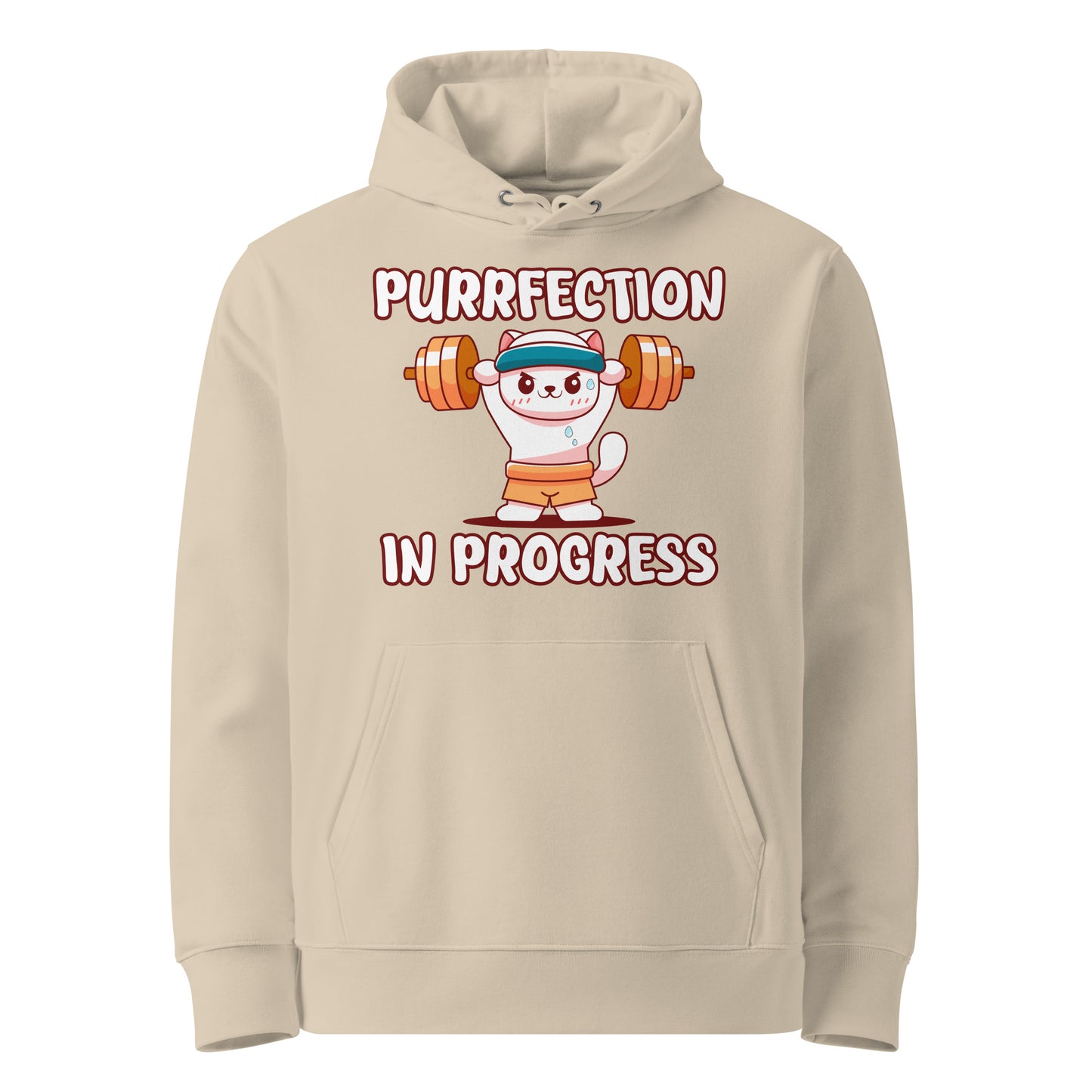 Funny Cat Hoodie – Purrfection in Progress (Weightlifting Edition) - JollyKitties