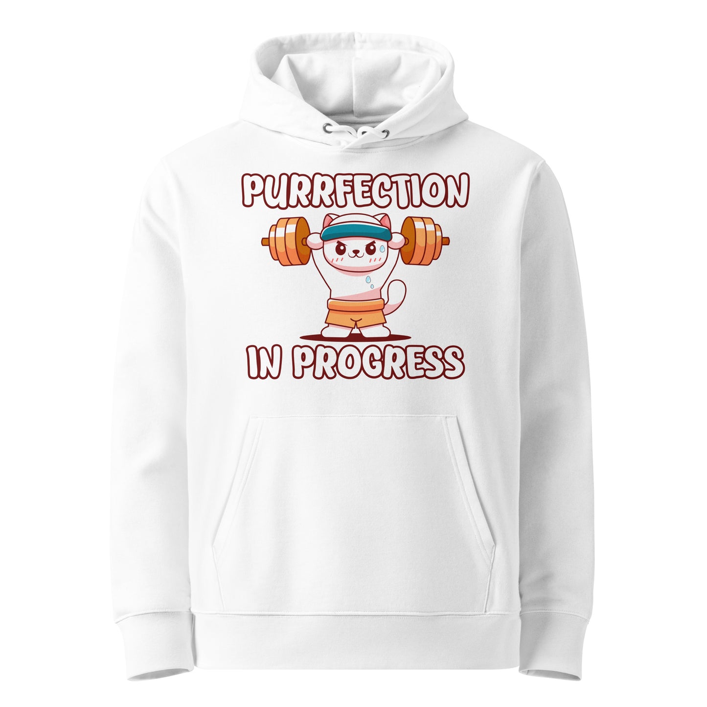 Funny Cat Hoodie – Purrfection in Progress (Weightlifting Edition) - JollyKitties