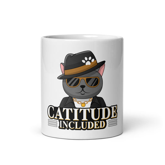 Funny Cat Mug – Catitude Included (Cool Cat Edition) - JollyKitties