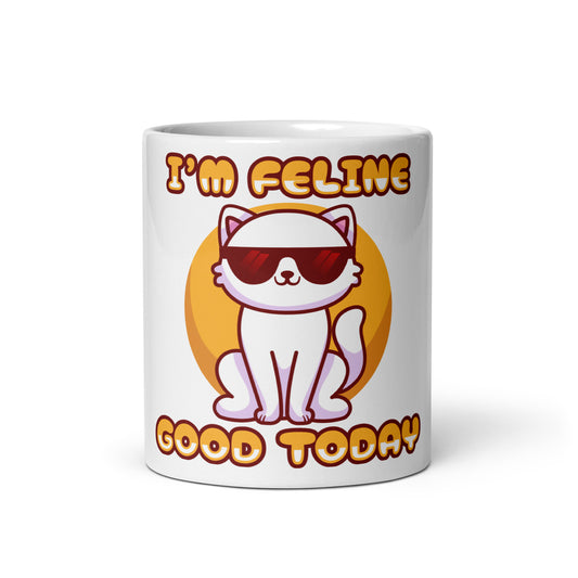 Funny Cat Mug – I'm Feline Good Today (Cool Edition) - JollyKitties