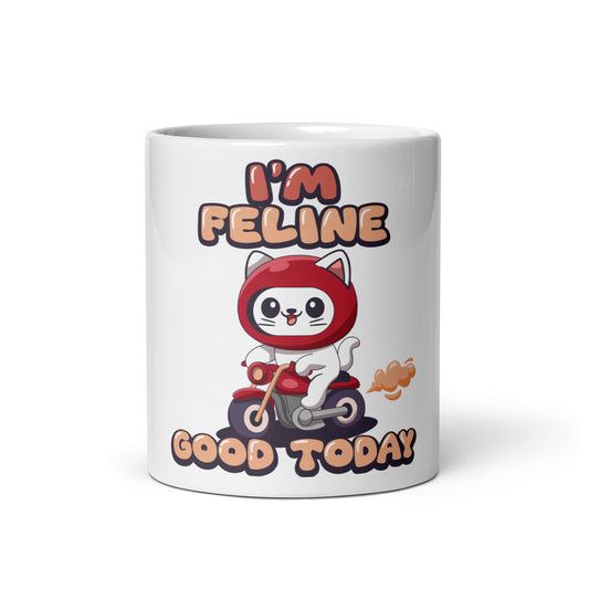 Funny Cat Mug – I’m Feline Good Today (Skooter Edition) - JollyKitties