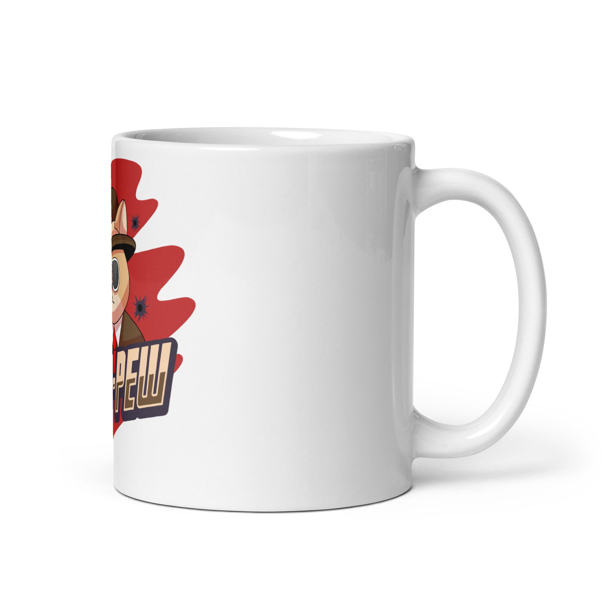 Funny Cat Mug – Pew Pew (Red Splash Edition) - JollyKitties