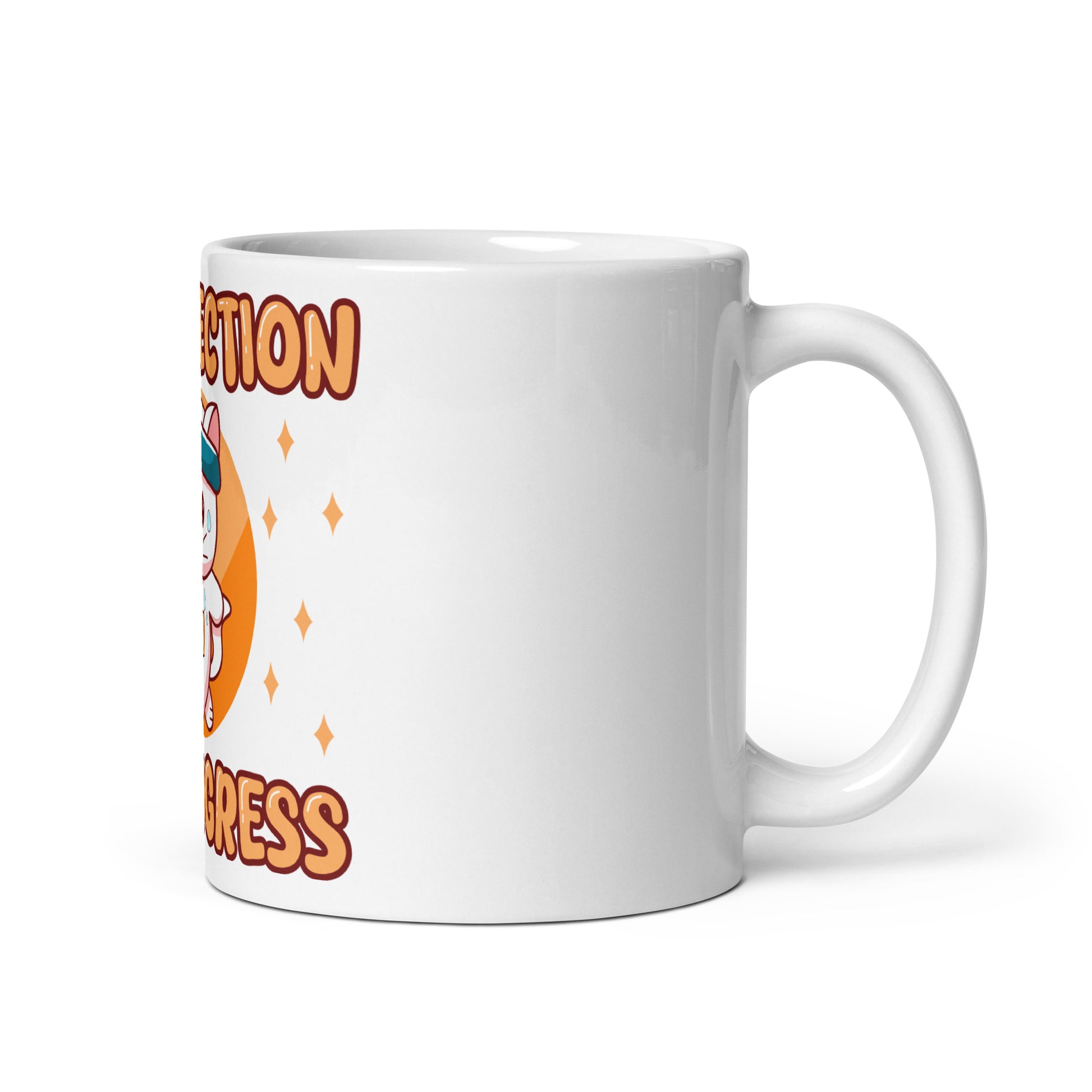 Funny Cat Mug – Purrfection in Progress (Marathon Edition) - JollyKitties