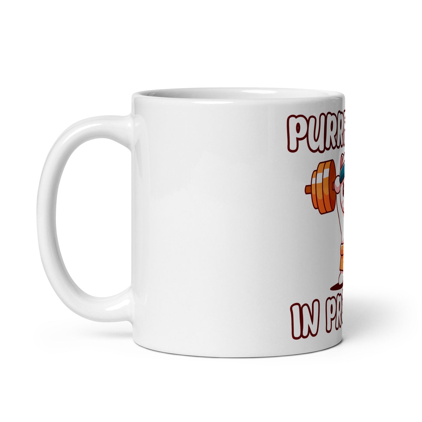 Funny Cat Mug – Purrfection in Progress (Weightlifting Edition) - JollyKitties