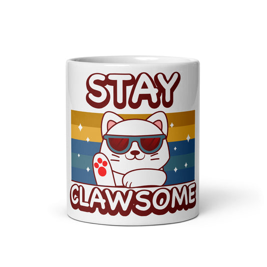 Funny Cat Mug – Stay Clawsome - JollyKitties