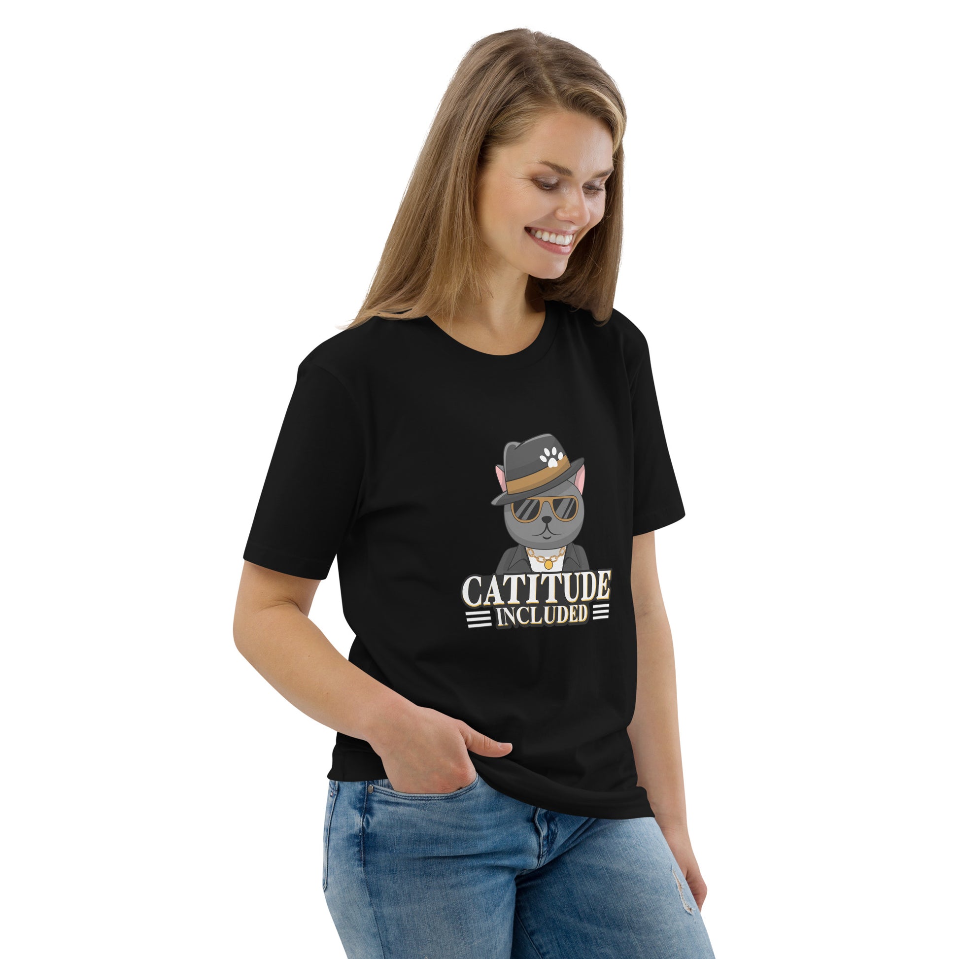 Funny Cat T-Shirt – Catitude Included (Cool Cat Edition) - JollyKitties