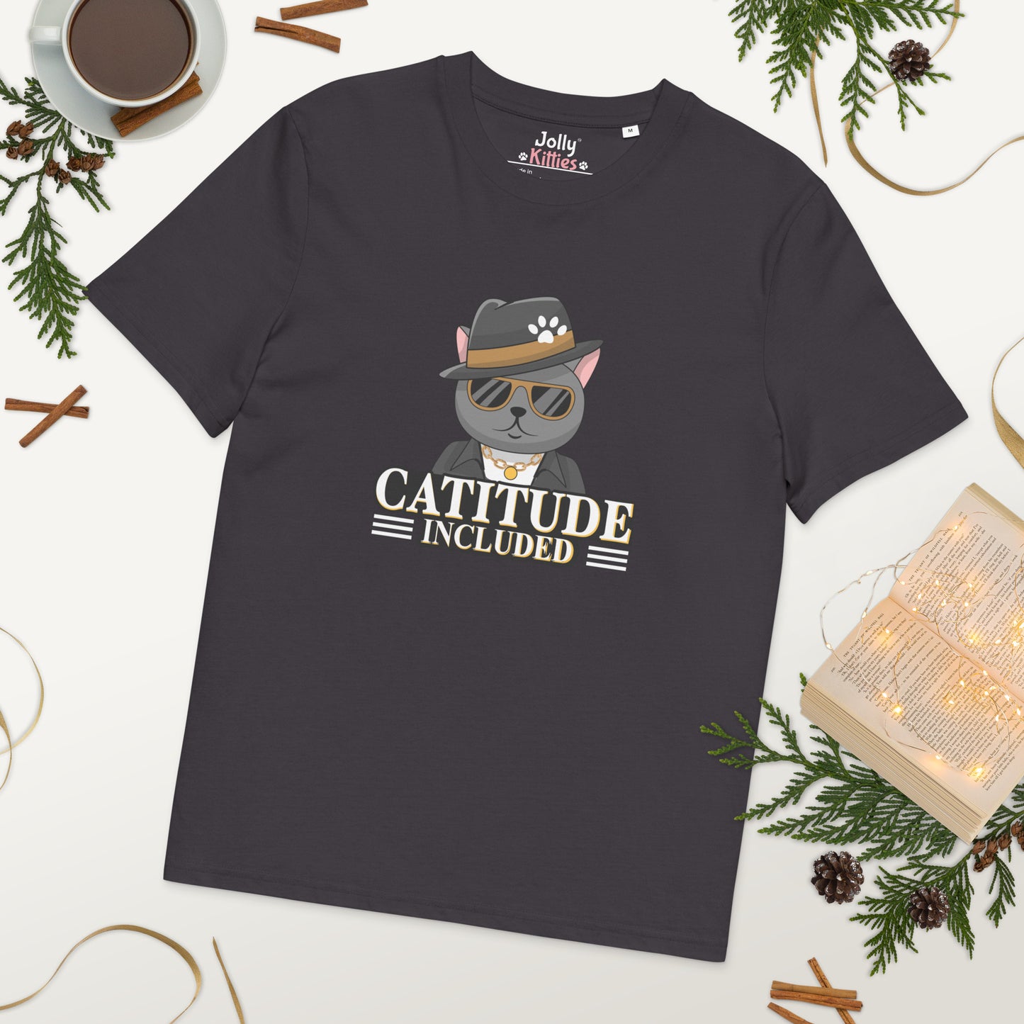 Funny Cat T-Shirt – Catitude Included (Cool Cat Edition) - JollyKitties