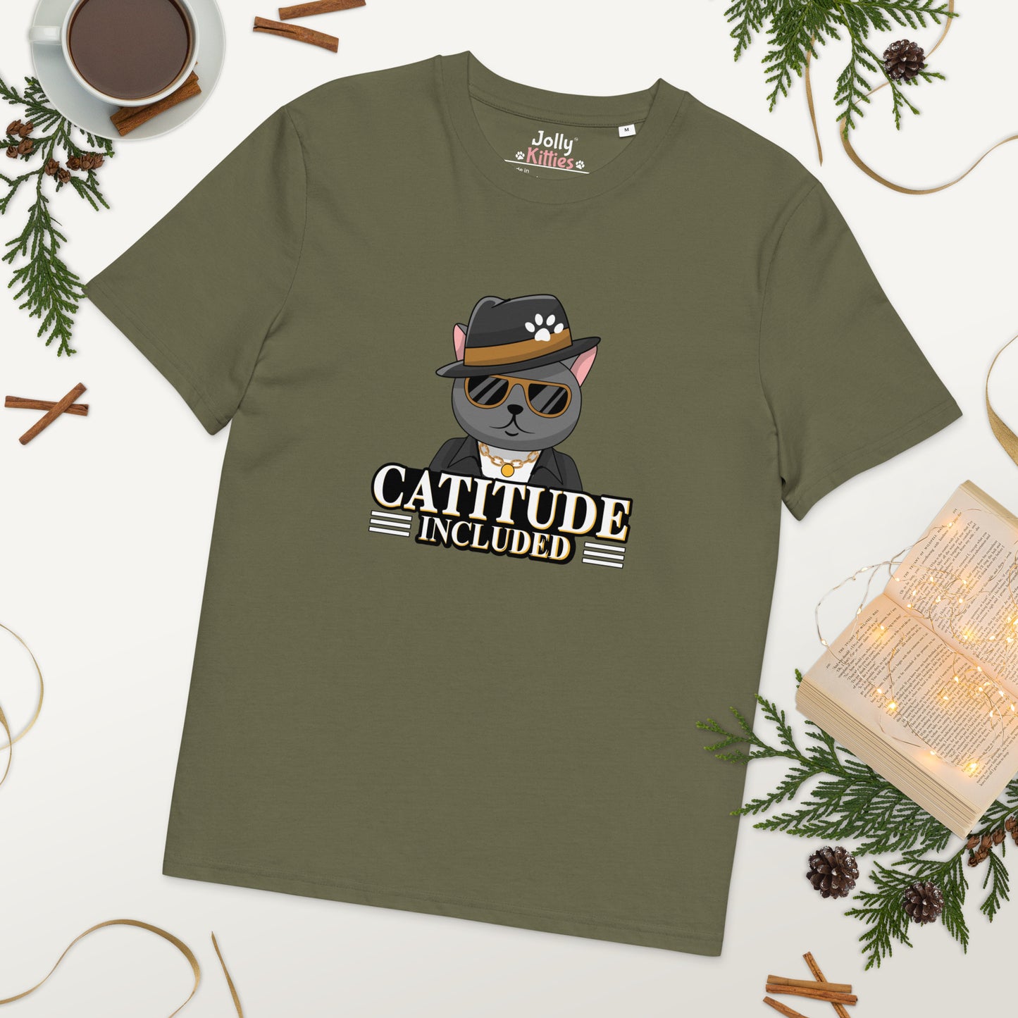 Funny Cat T-Shirt – Catitude Included (Cool Cat Edition) - JollyKitties