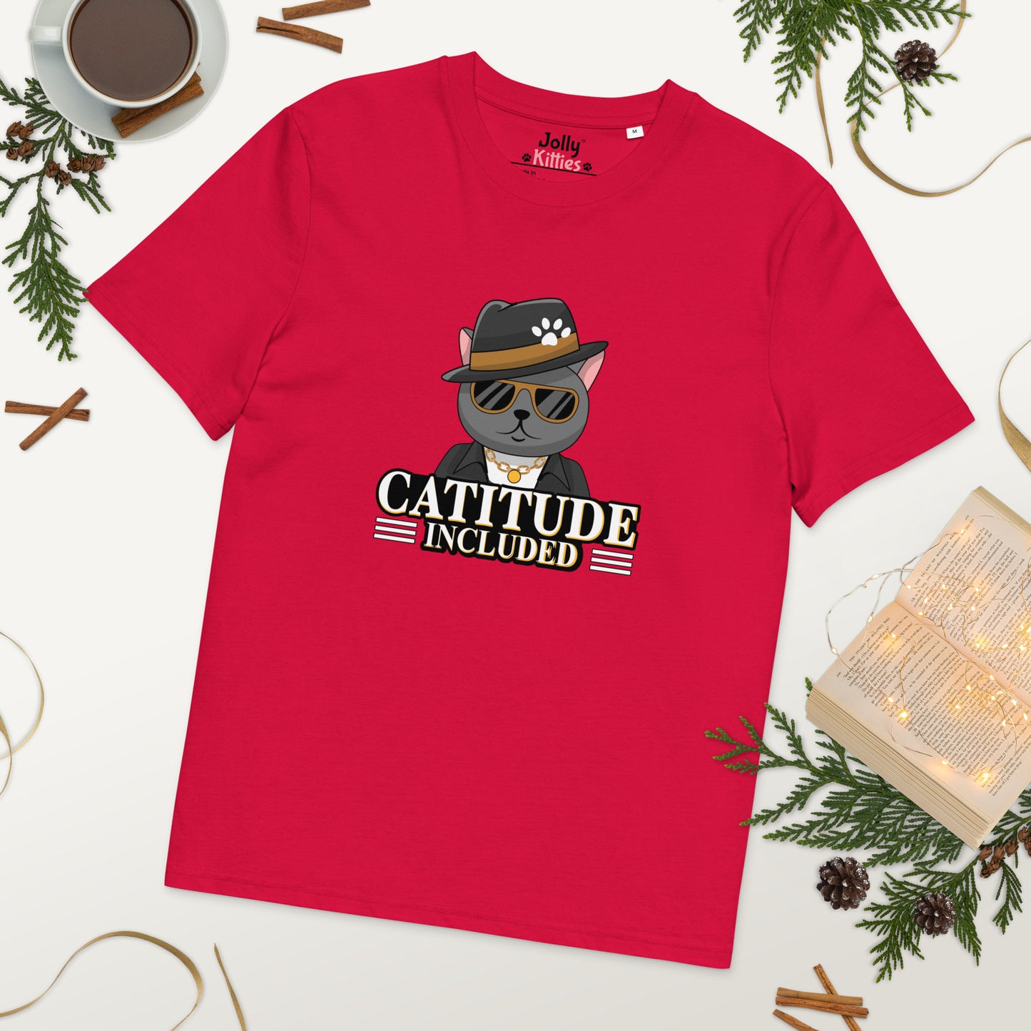 Funny Cat T-Shirt – Catitude Included (Cool Cat Edition) - JollyKitties