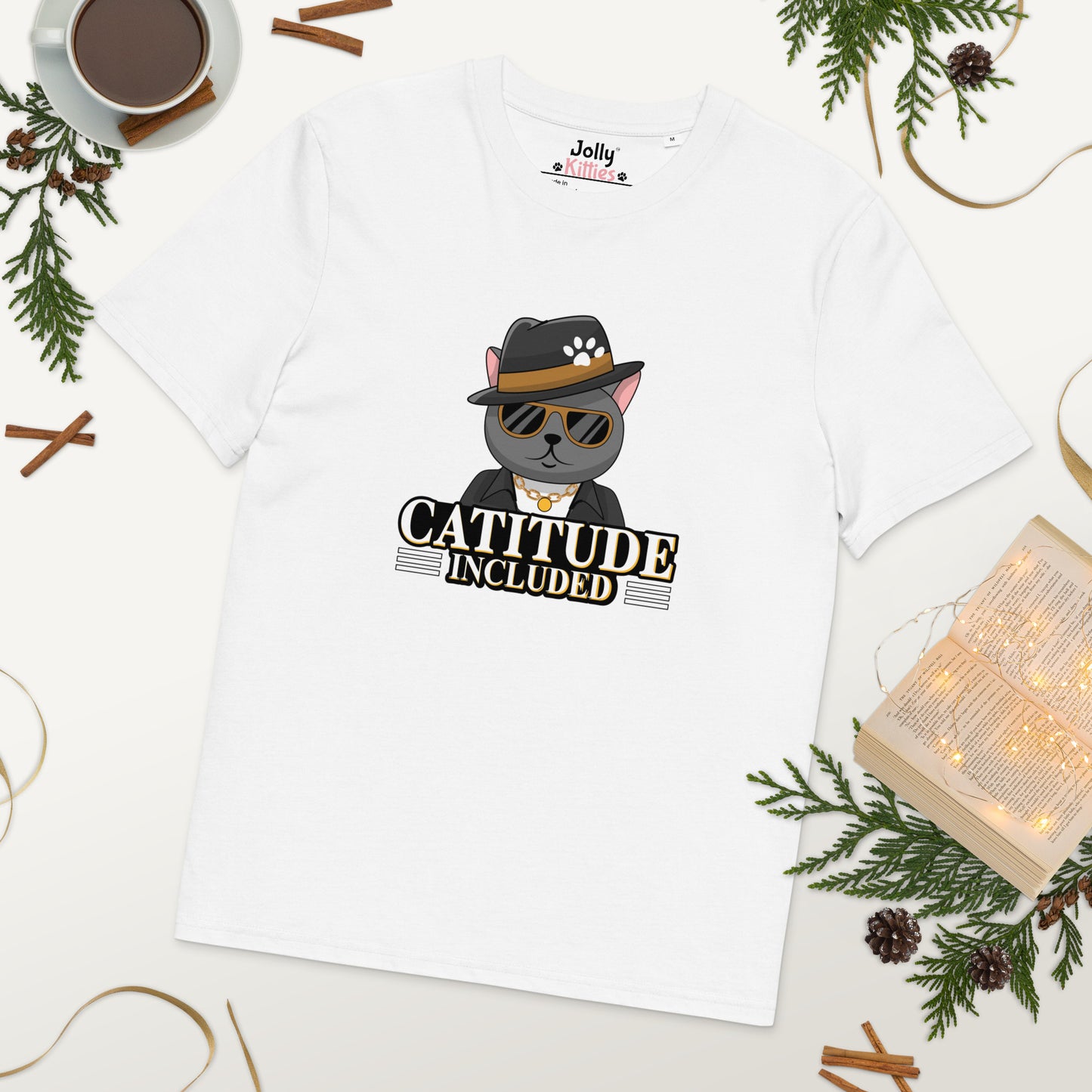 Funny Cat T-Shirt – Catitude Included (Cool Cat Edition) - JollyKitties
