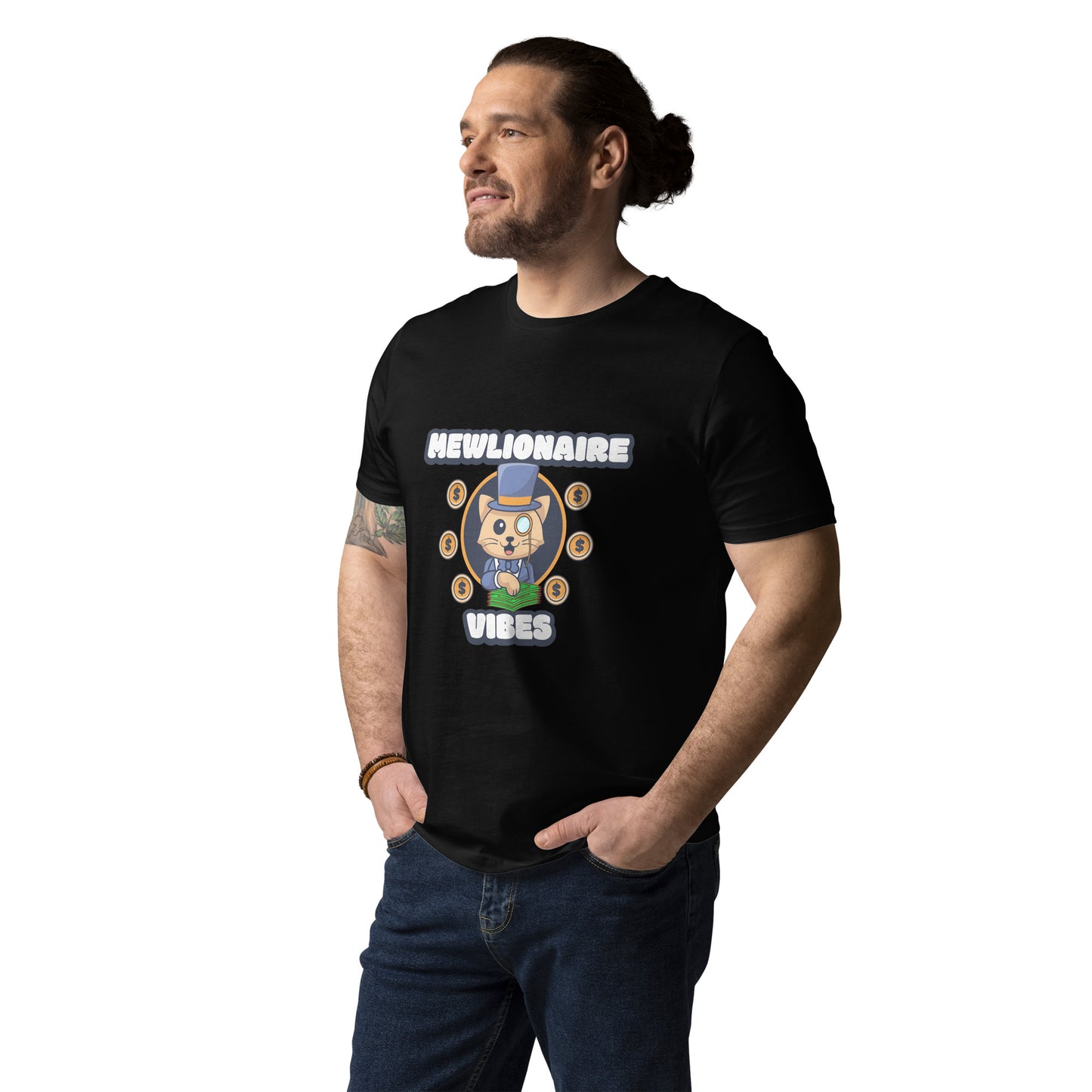 Funny Cat T-Shirt – Mewlionaire Vibes - JollyKitties
