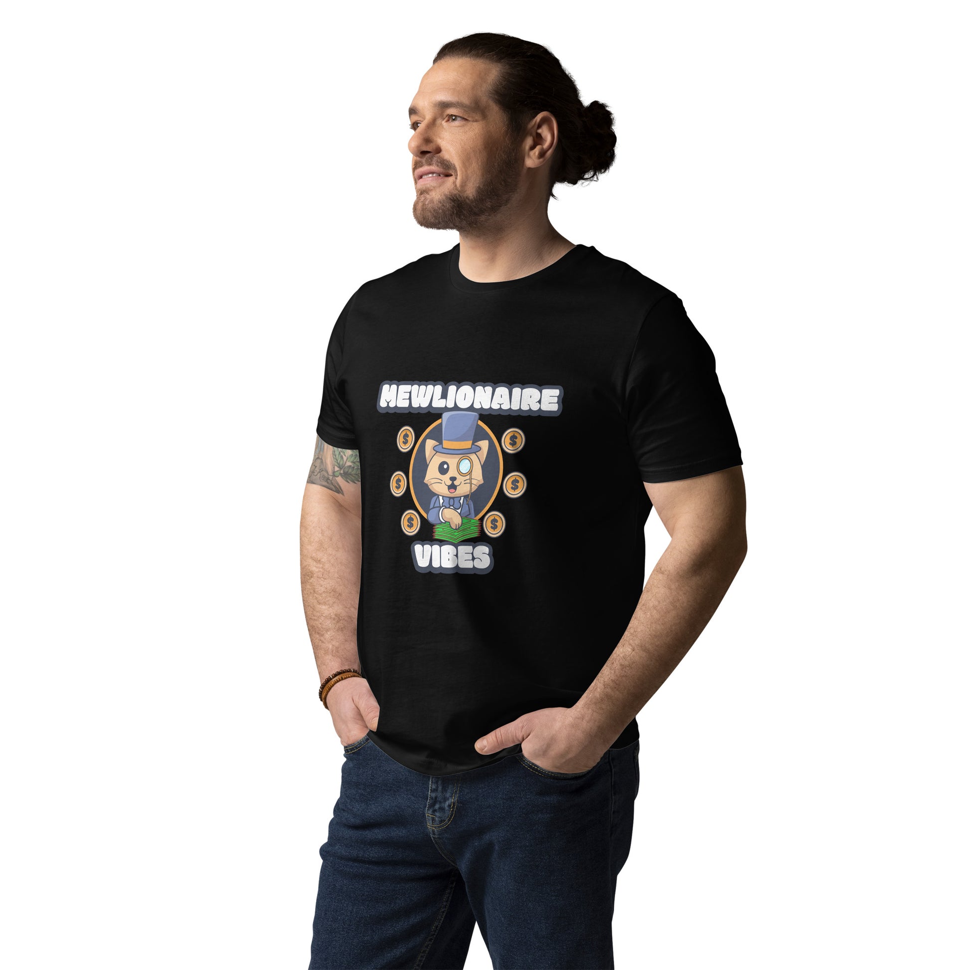 Funny Cat T-Shirt – Mewlionaire Vibes - JollyKitties