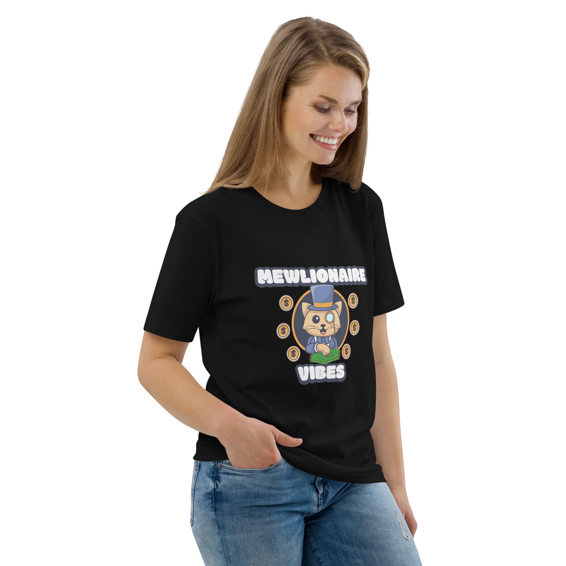 Funny Cat T-Shirt – Mewlionaire Vibes - JollyKitties
