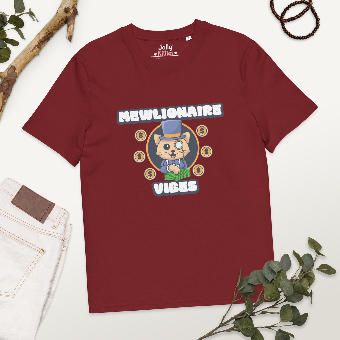 Funny Cat T-Shirt – Mewlionaire Vibes - JollyKitties