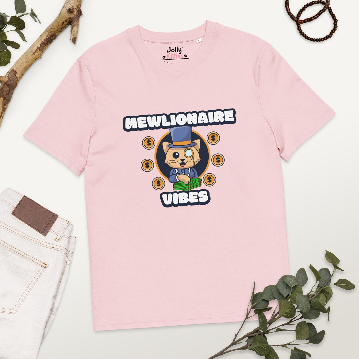 Funny Cat T-Shirt – Mewlionaire Vibes - JollyKitties