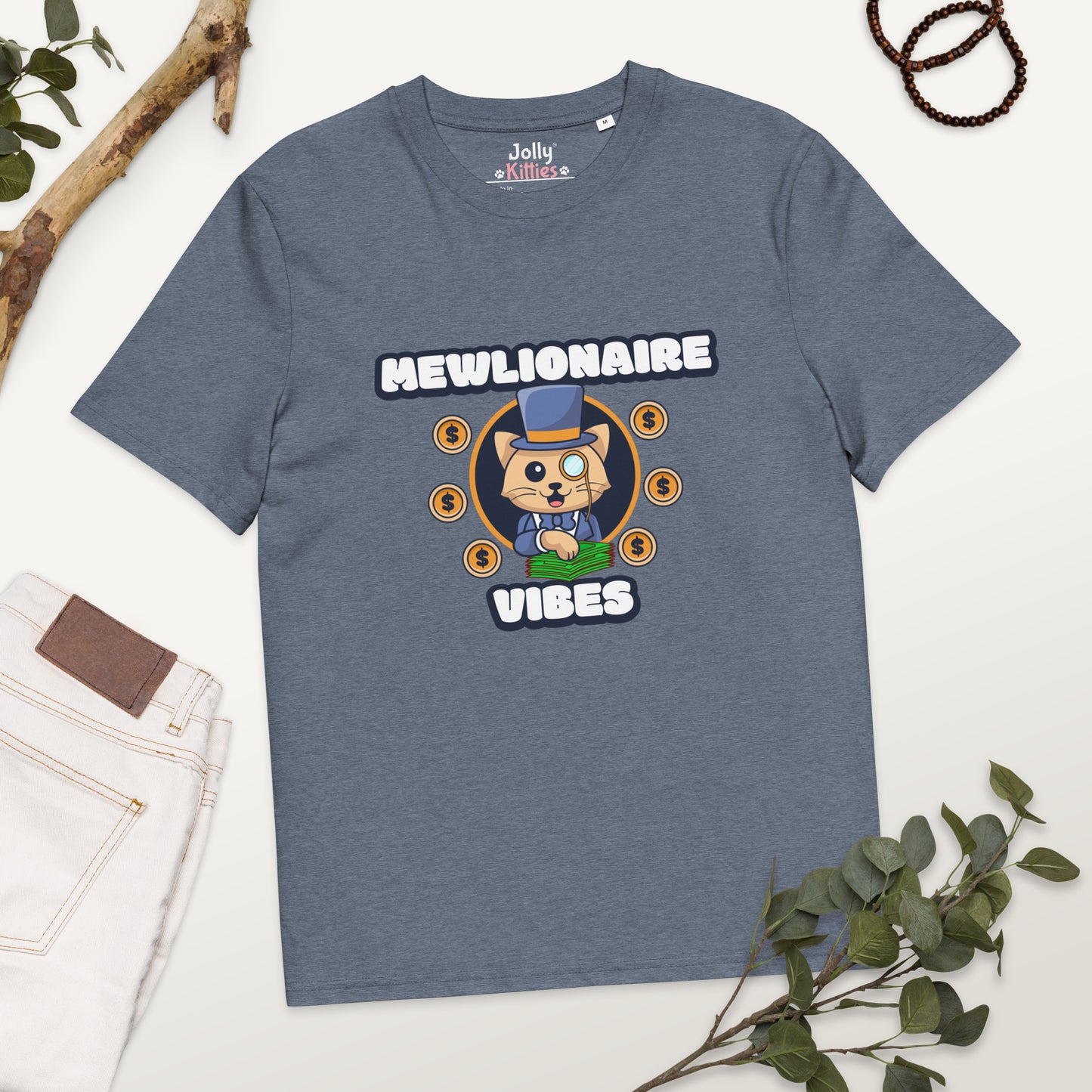 Funny Cat T-Shirt – Mewlionaire Vibes - JollyKitties