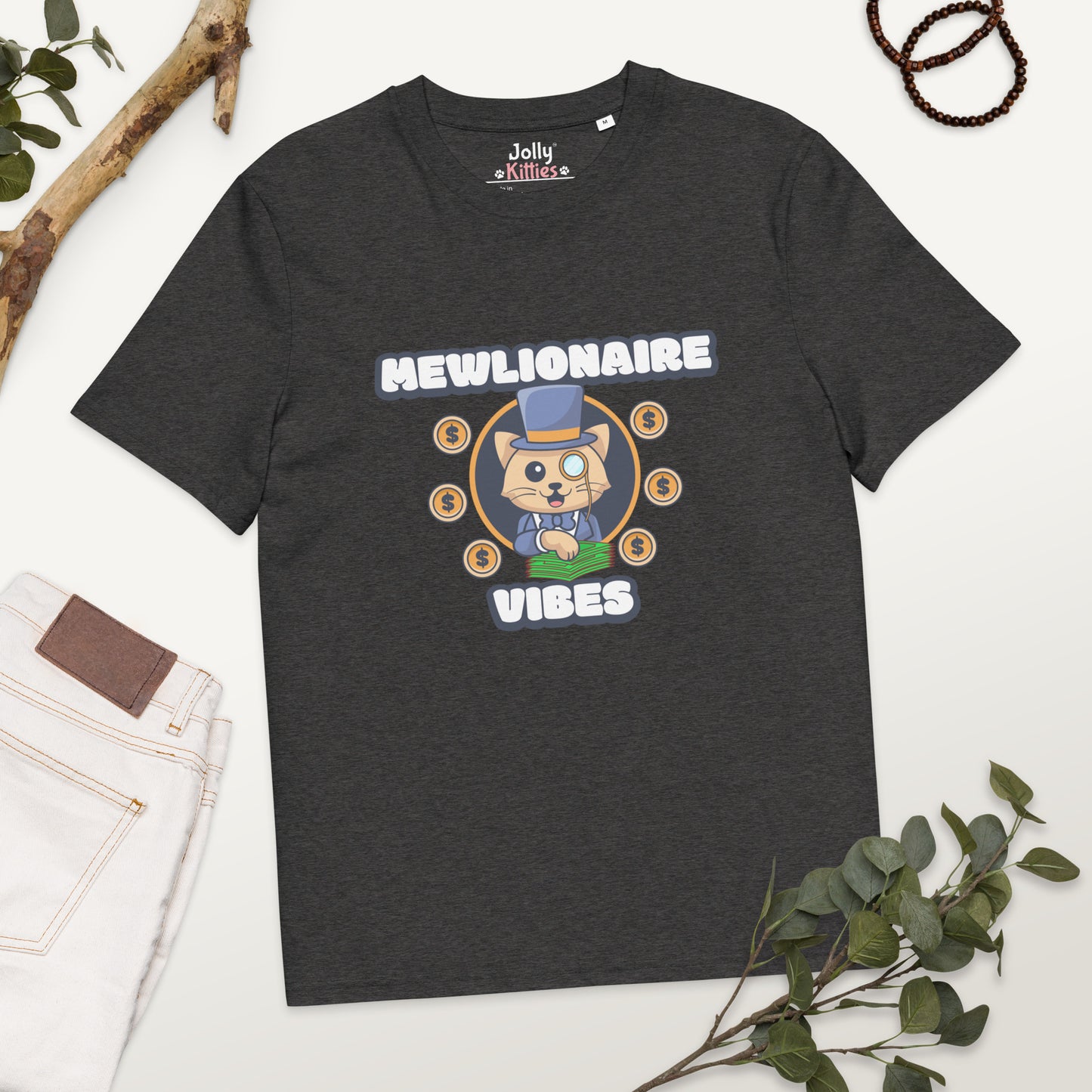 Funny Cat T-Shirt – Mewlionaire Vibes - JollyKitties