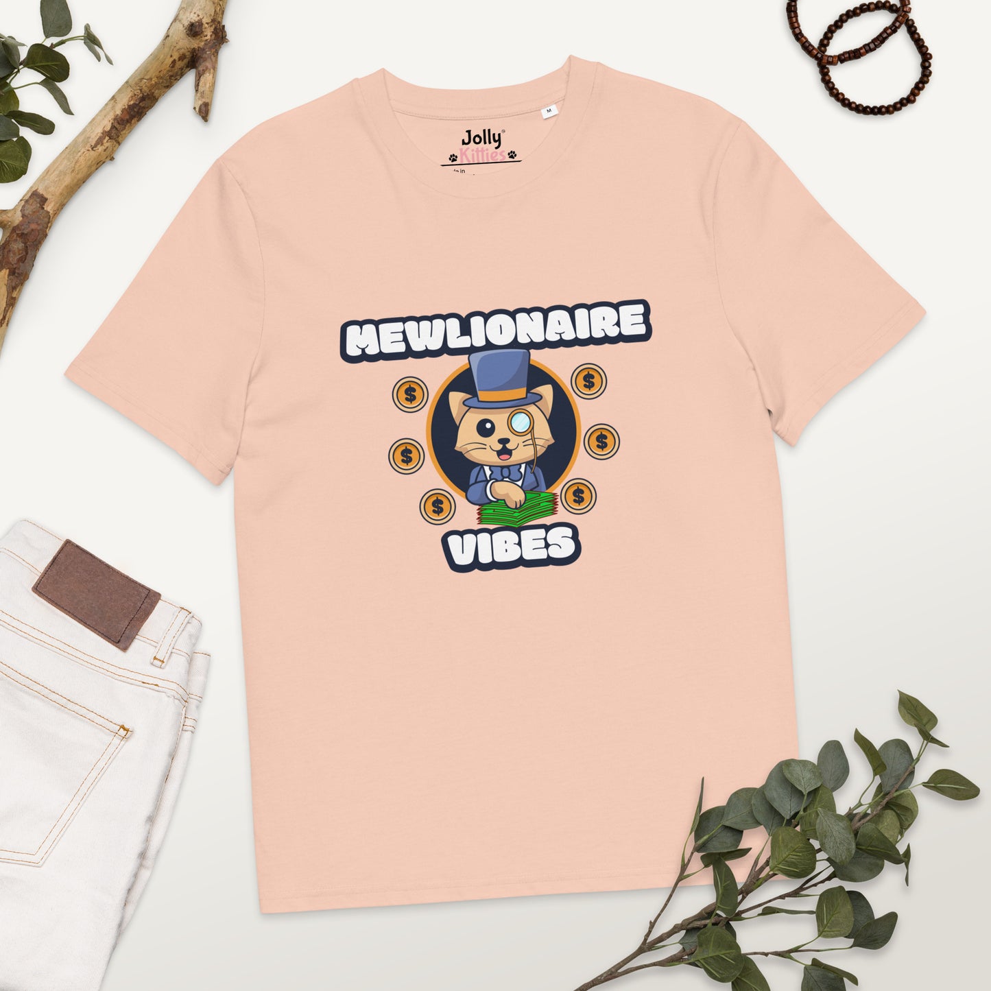 Funny Cat T-Shirt – Mewlionaire Vibes - JollyKitties