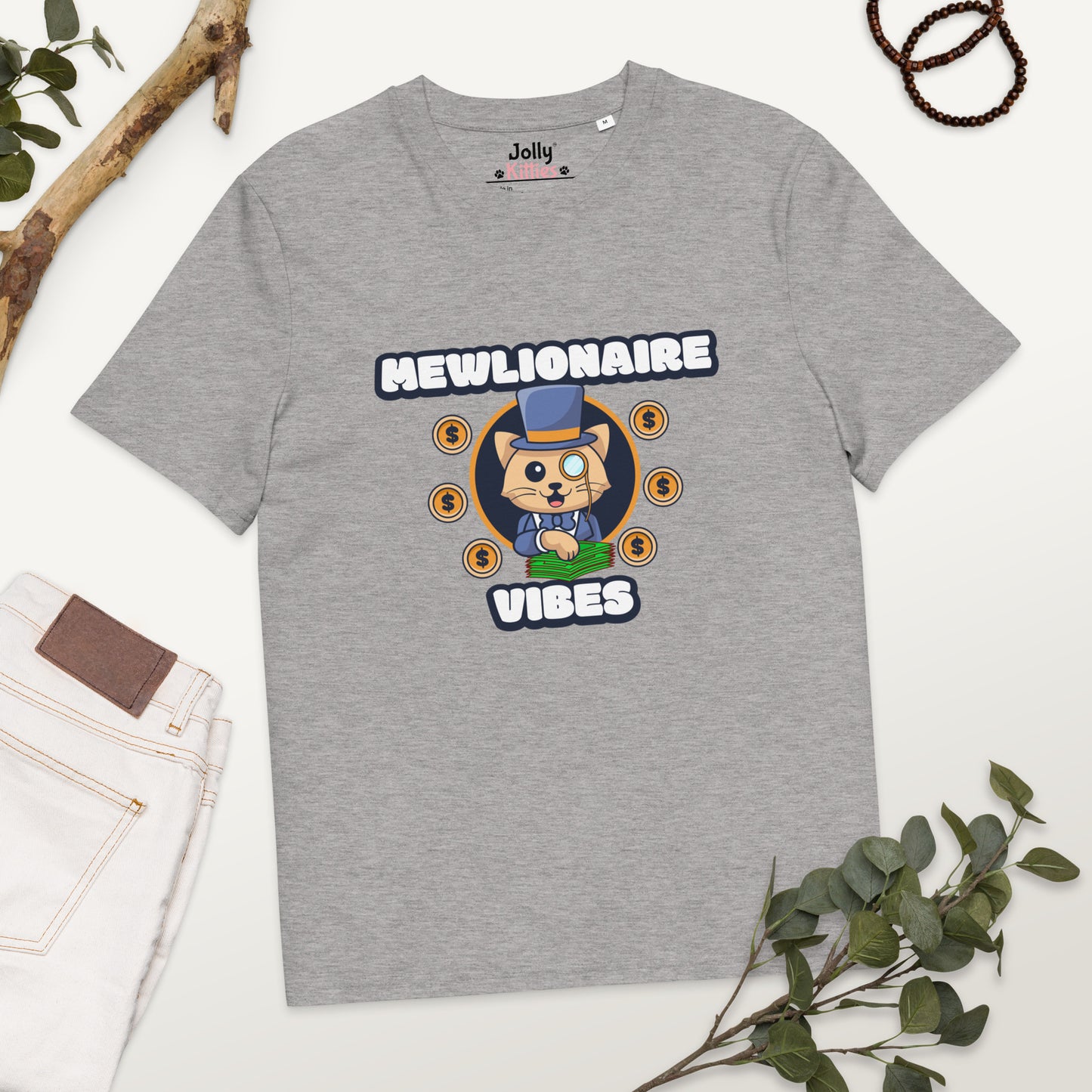 Funny Cat T-Shirt – Mewlionaire Vibes - JollyKitties