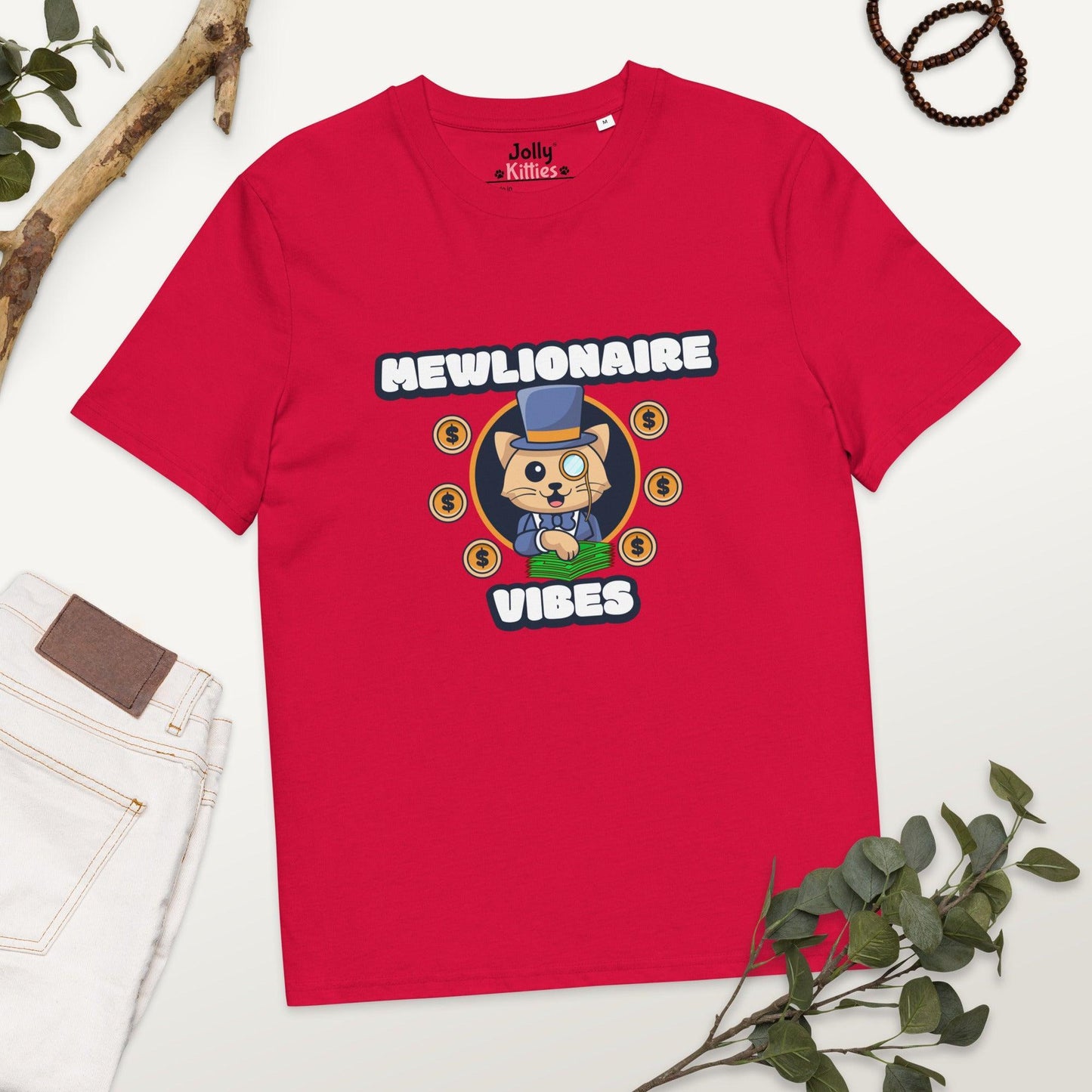 Funny Cat T-Shirt – Mewlionaire Vibes - JollyKitties