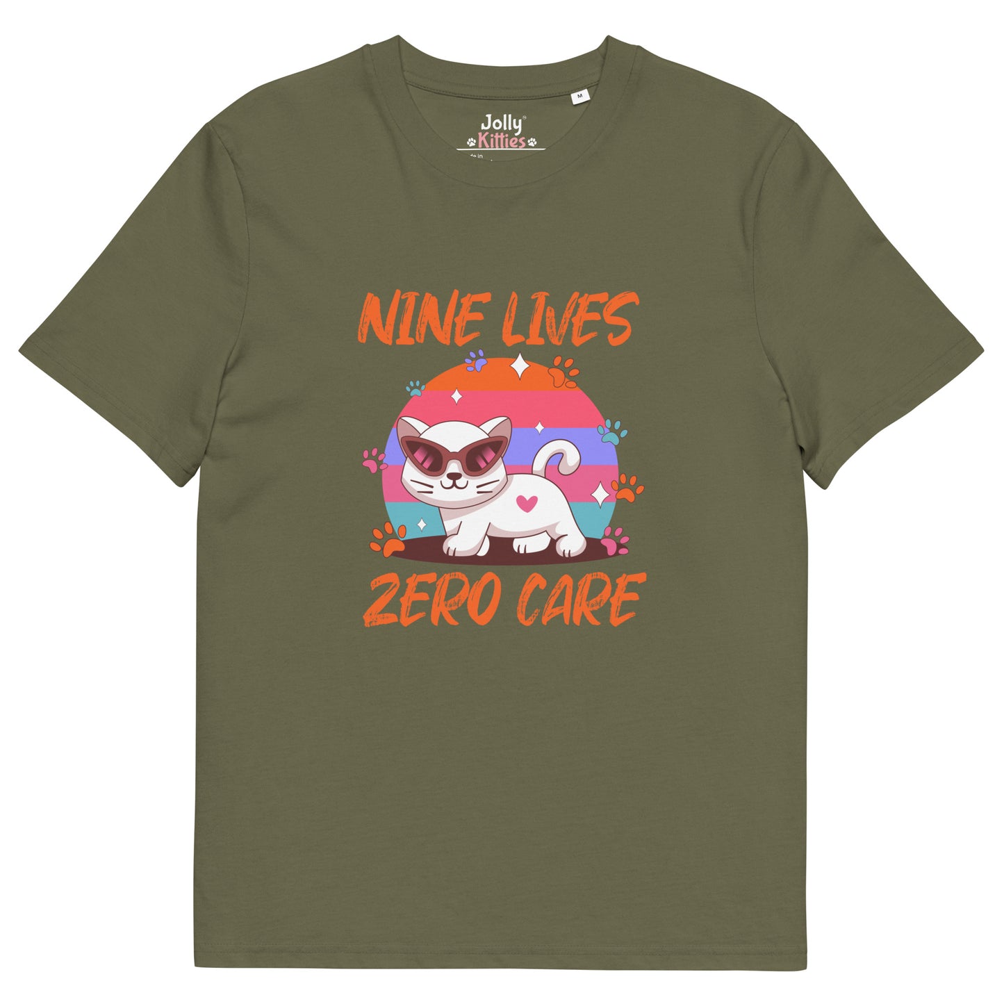 Funny Cat T-Shirt – Nine Lives Zero Care - JollyKitties