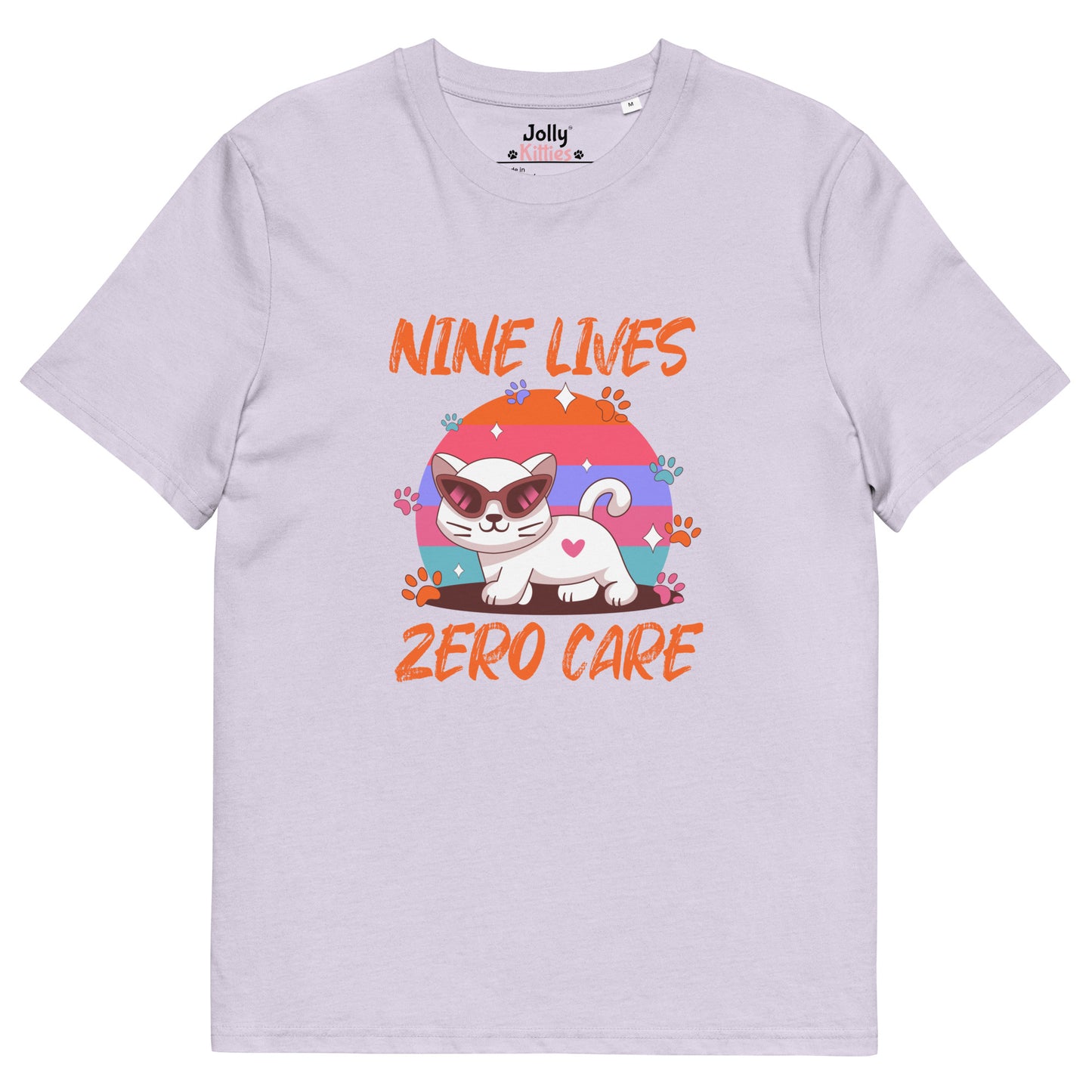 Funny Cat T-Shirt – Nine Lives Zero Care - JollyKitties